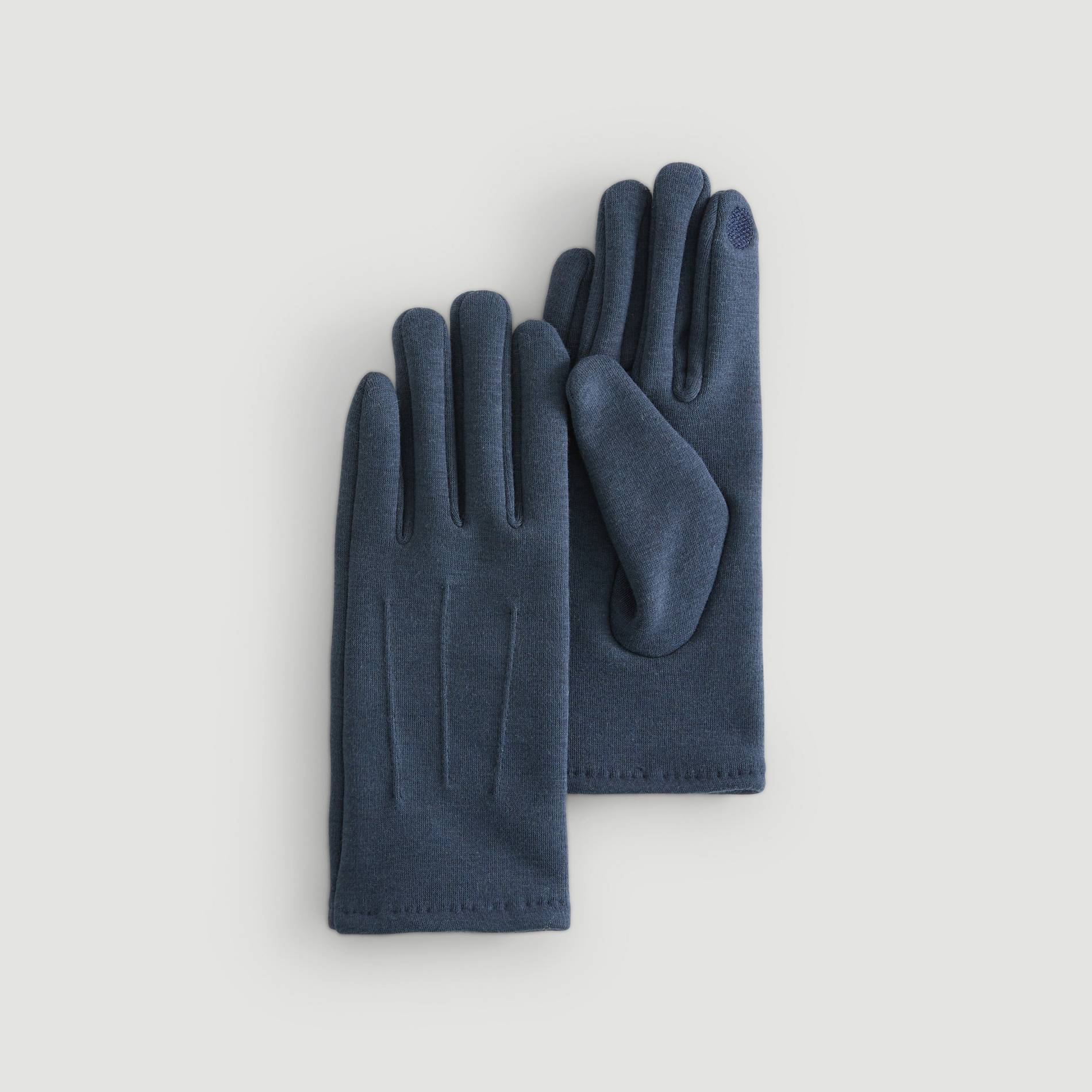 Gants coupes-cousus unis touche tactile, Bleu marine, large image number 0.0