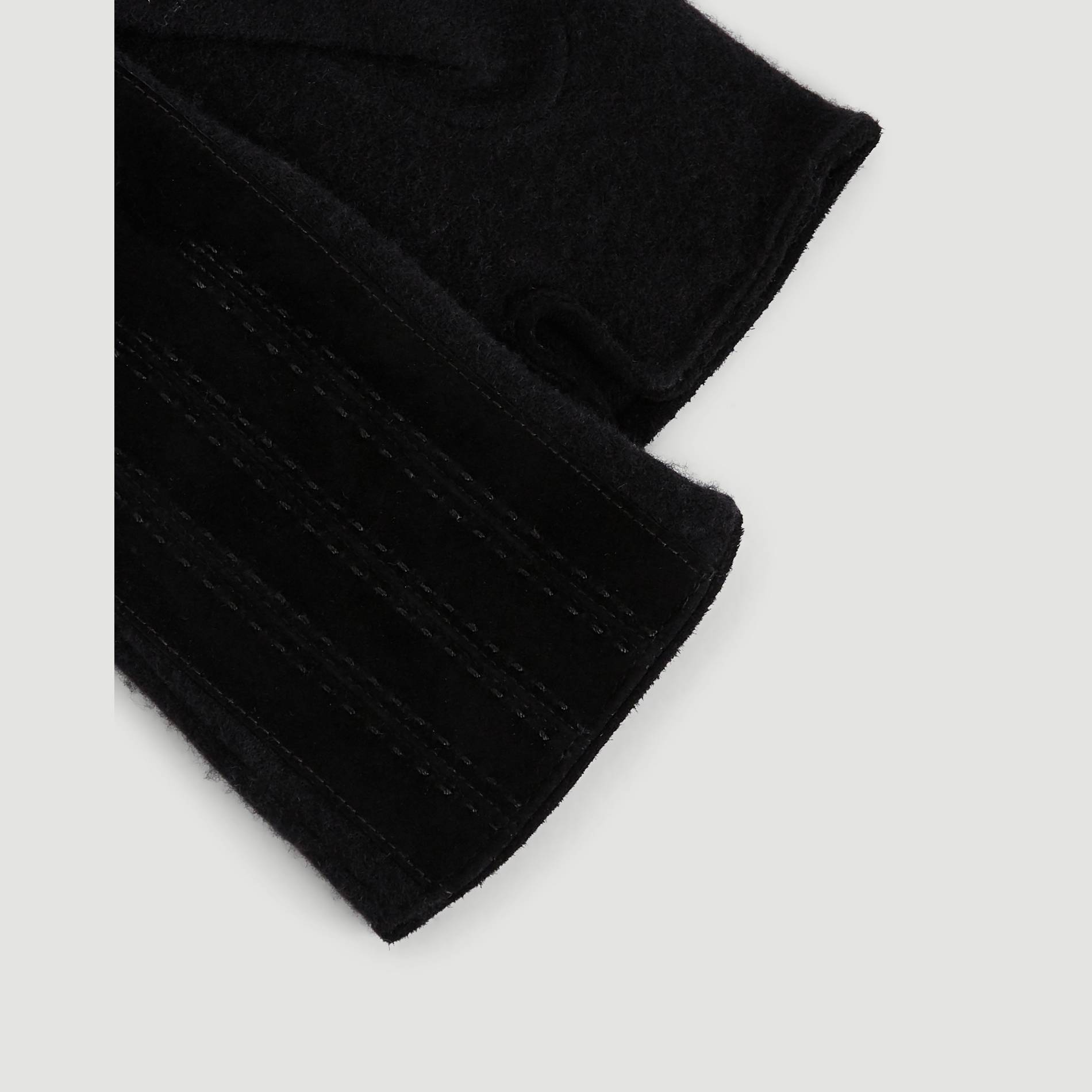 Gants bi matiere unis, Noir, large image number 1