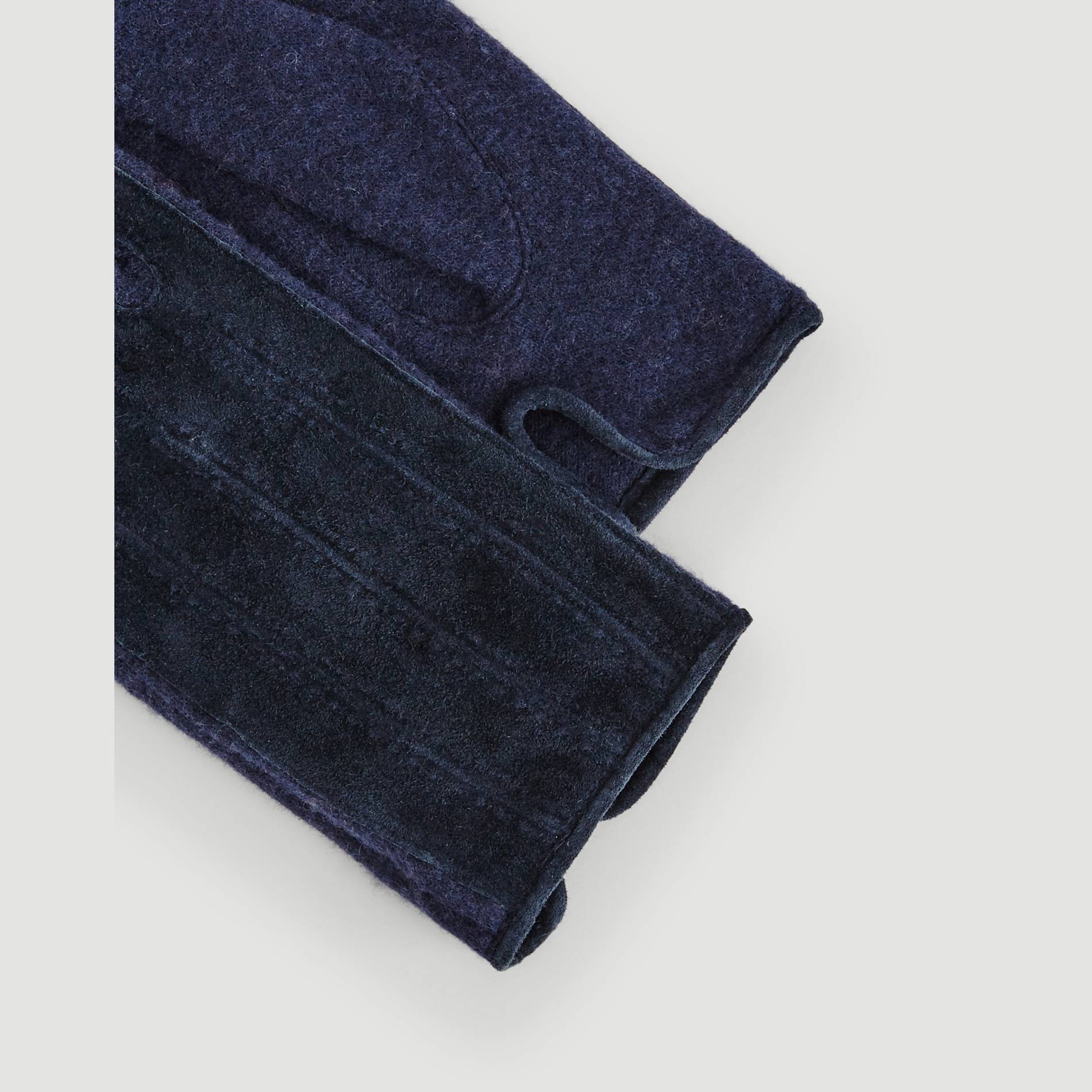 Gants bi matiere unis, Bleu marine, large image number 1