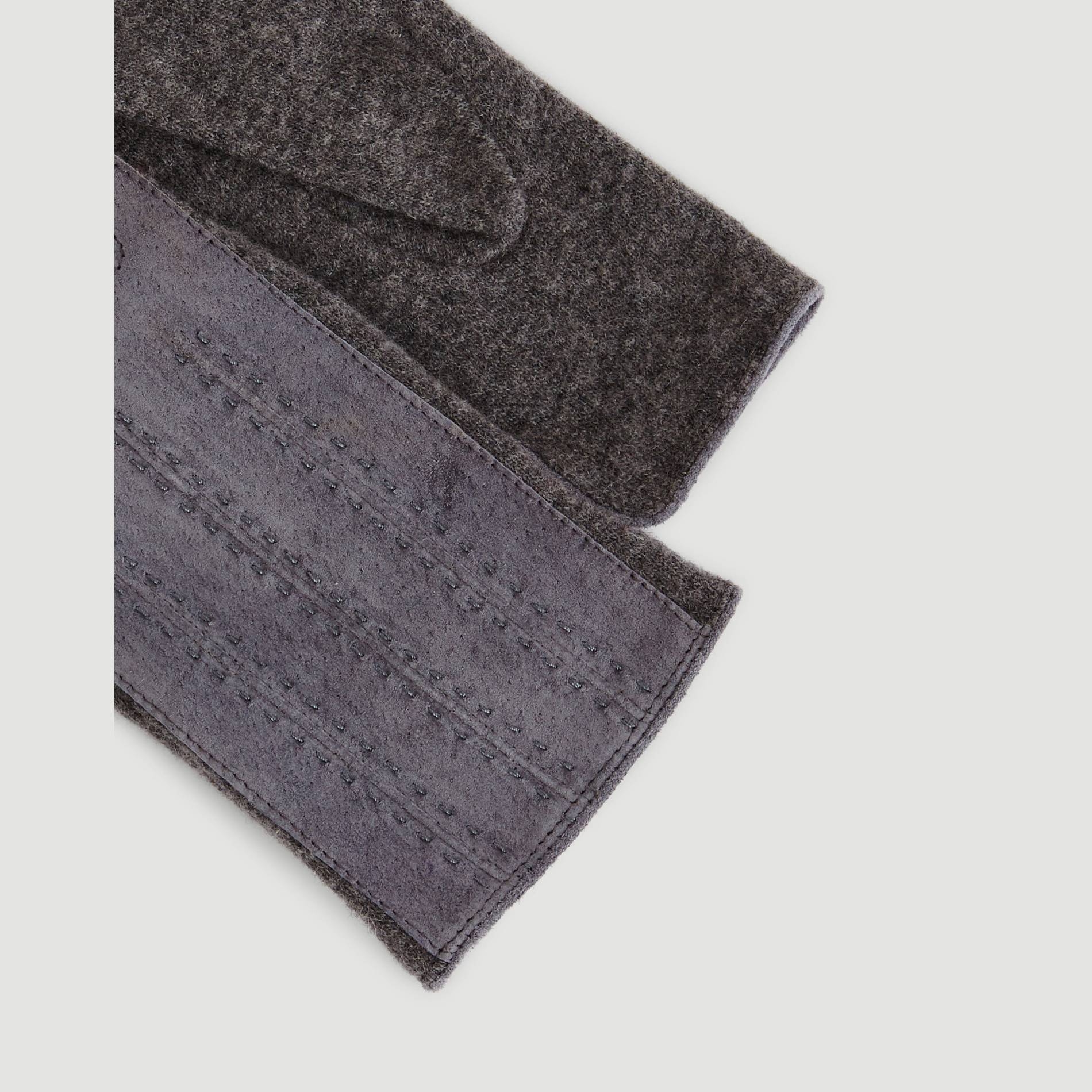 Gants bi matiere unis, Gris moyen, large image number 1.0