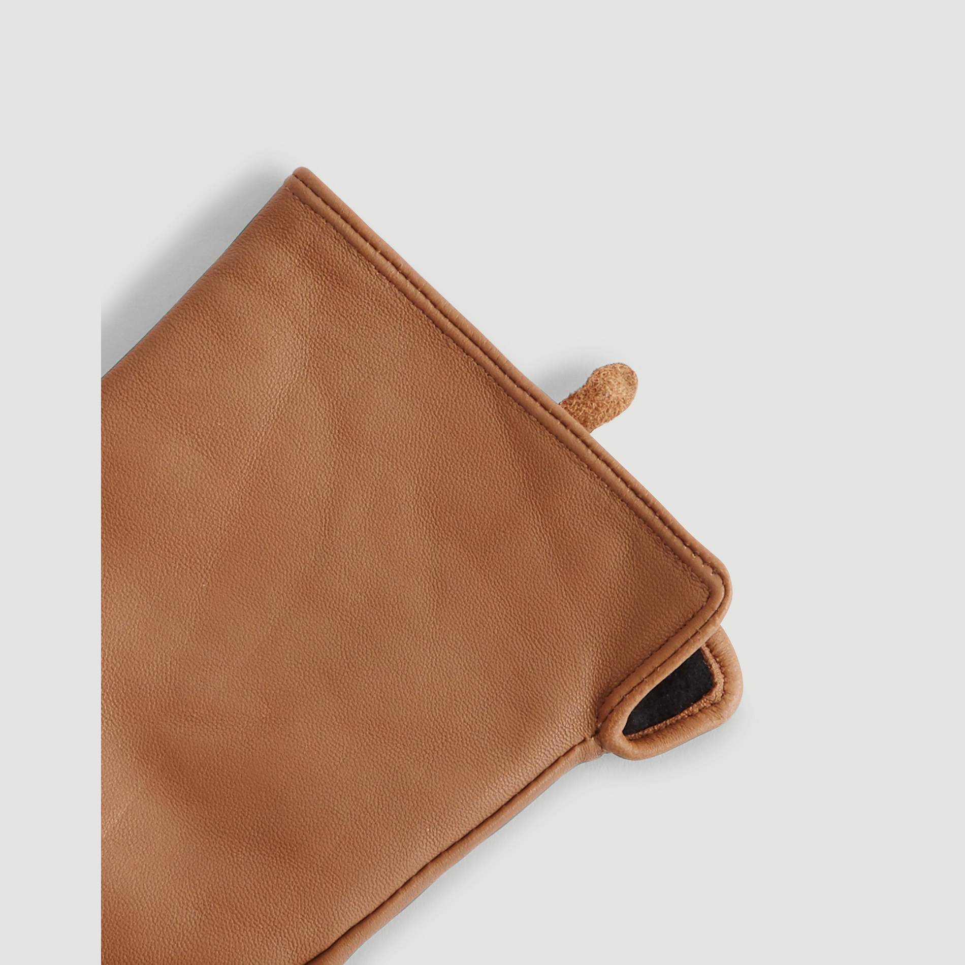 Gants en cuir unis, Caramel, large image number 1