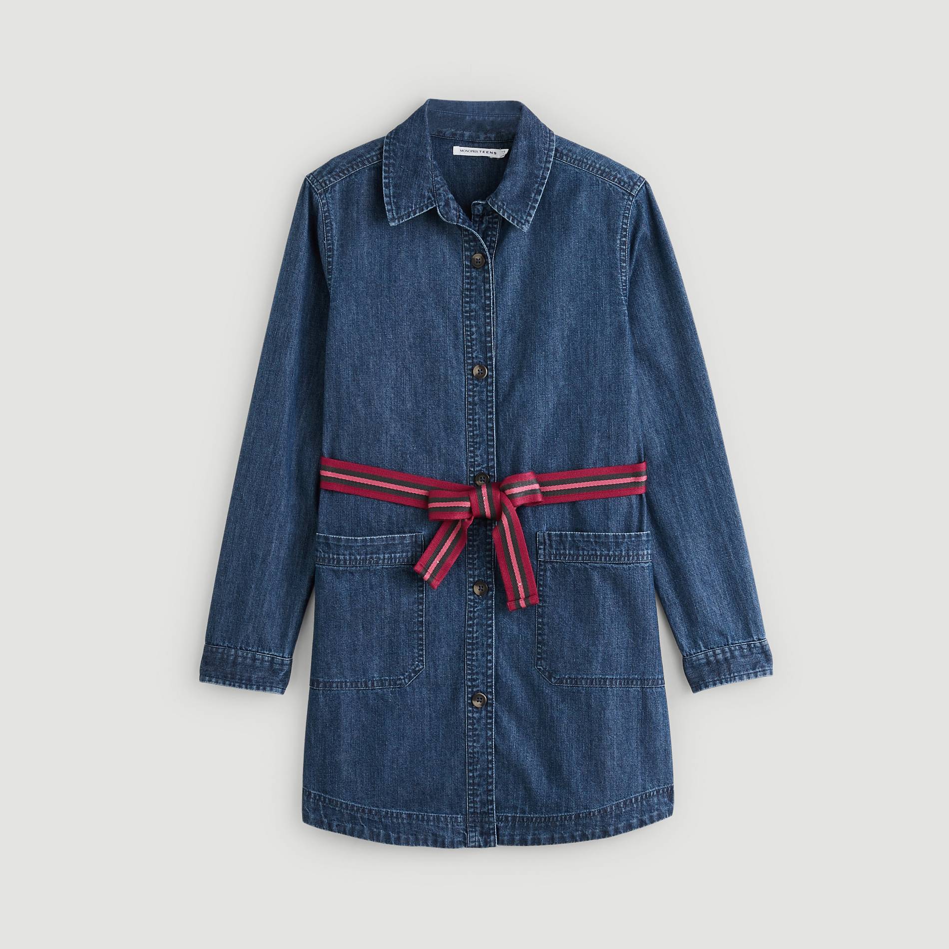 Robe chemise denim, Bleu, large image number 1