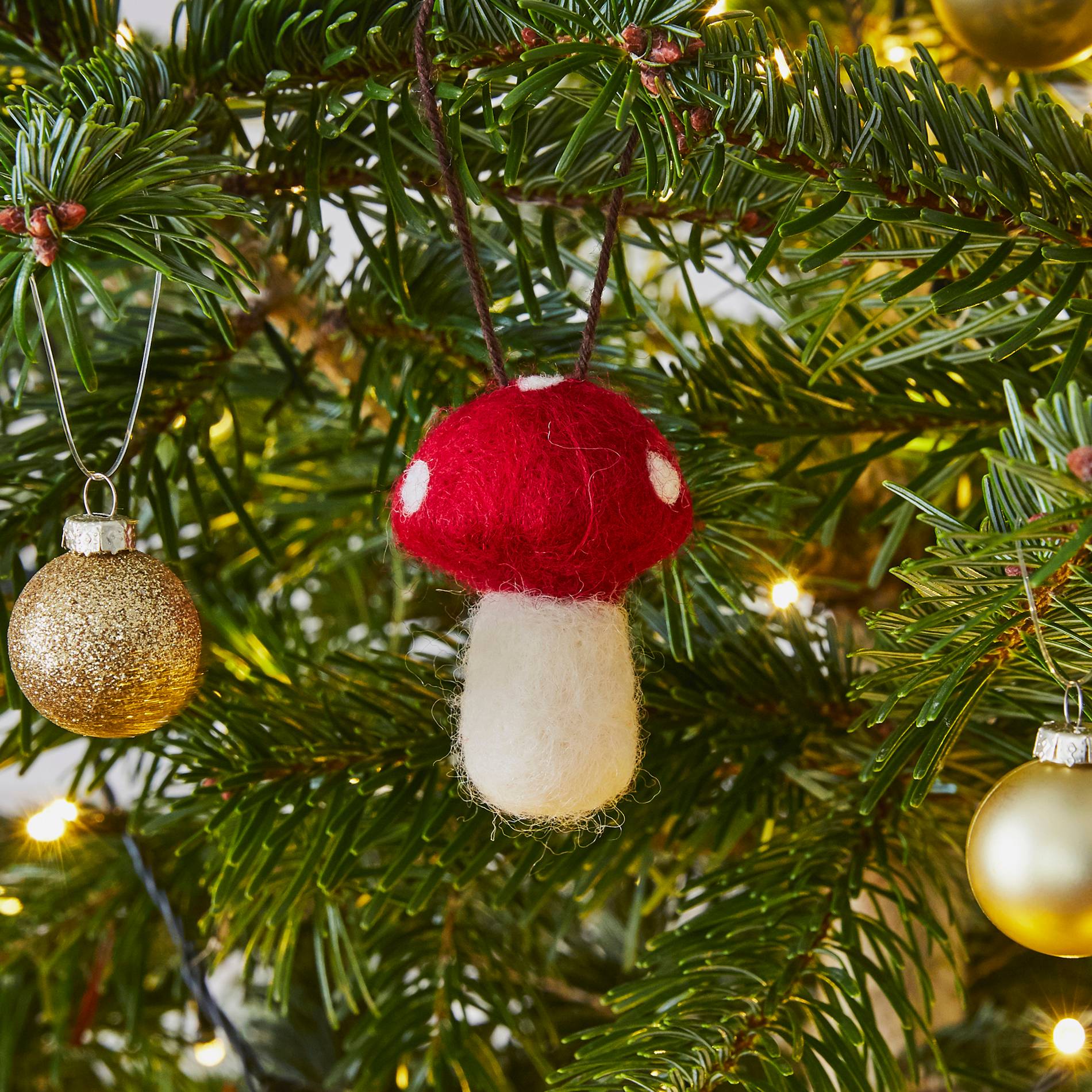 Ornement champignon, Rouge, large image number 1