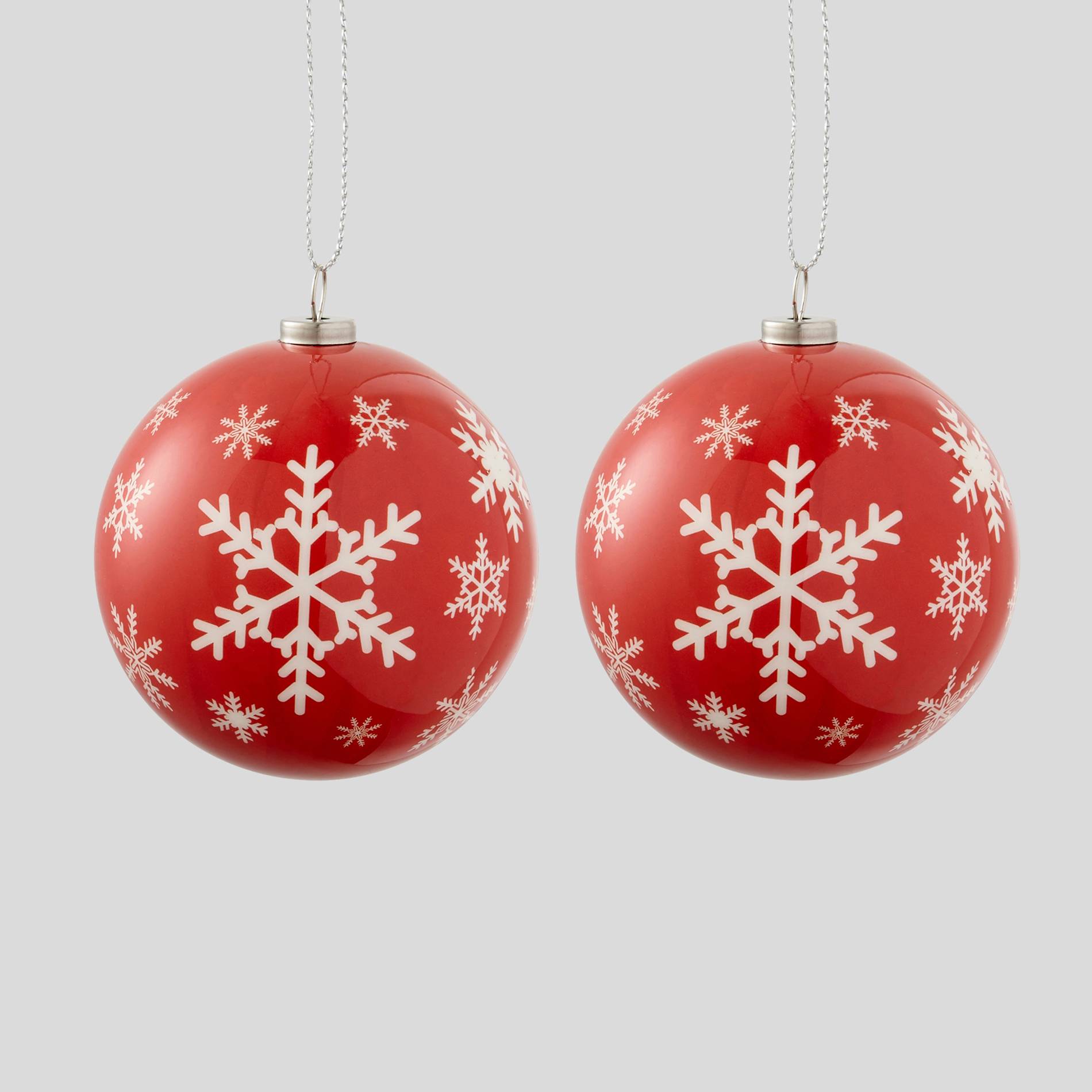 Lot de 2 boules décoratives traditionnelles, Rouge, large image number 0