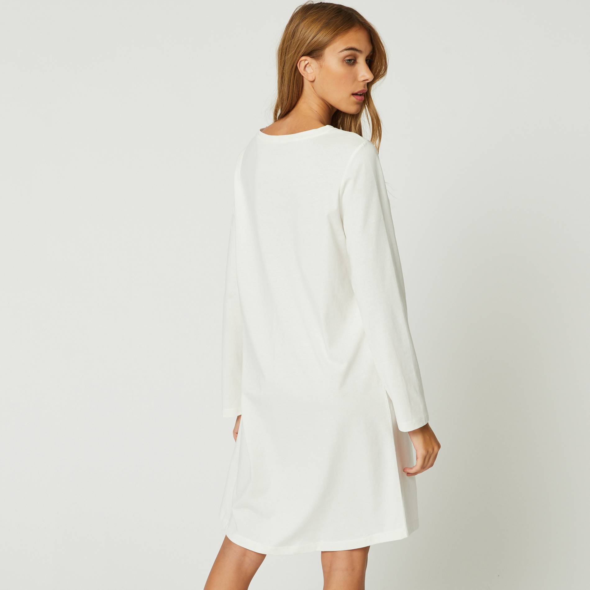 Chemise de nuit ample en coton BIO, Ecru, large image number 1