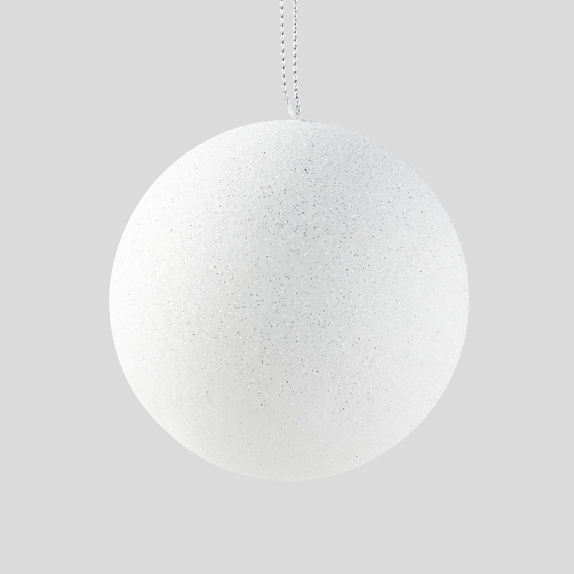 Boule en plastique à paillettes, Blanc, large image number 0.0