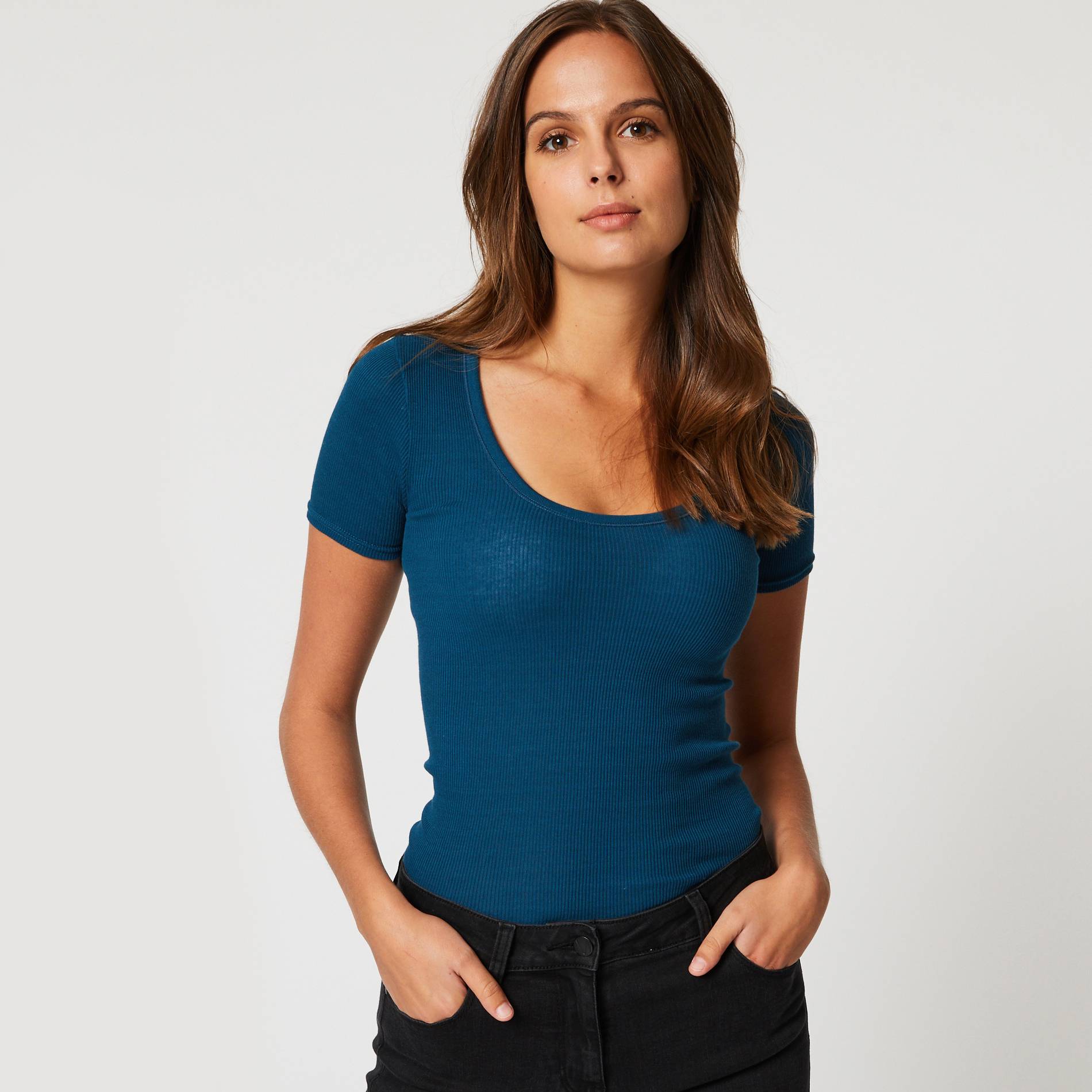 T-shirt manches courtes, Indigo, large image number 0.0