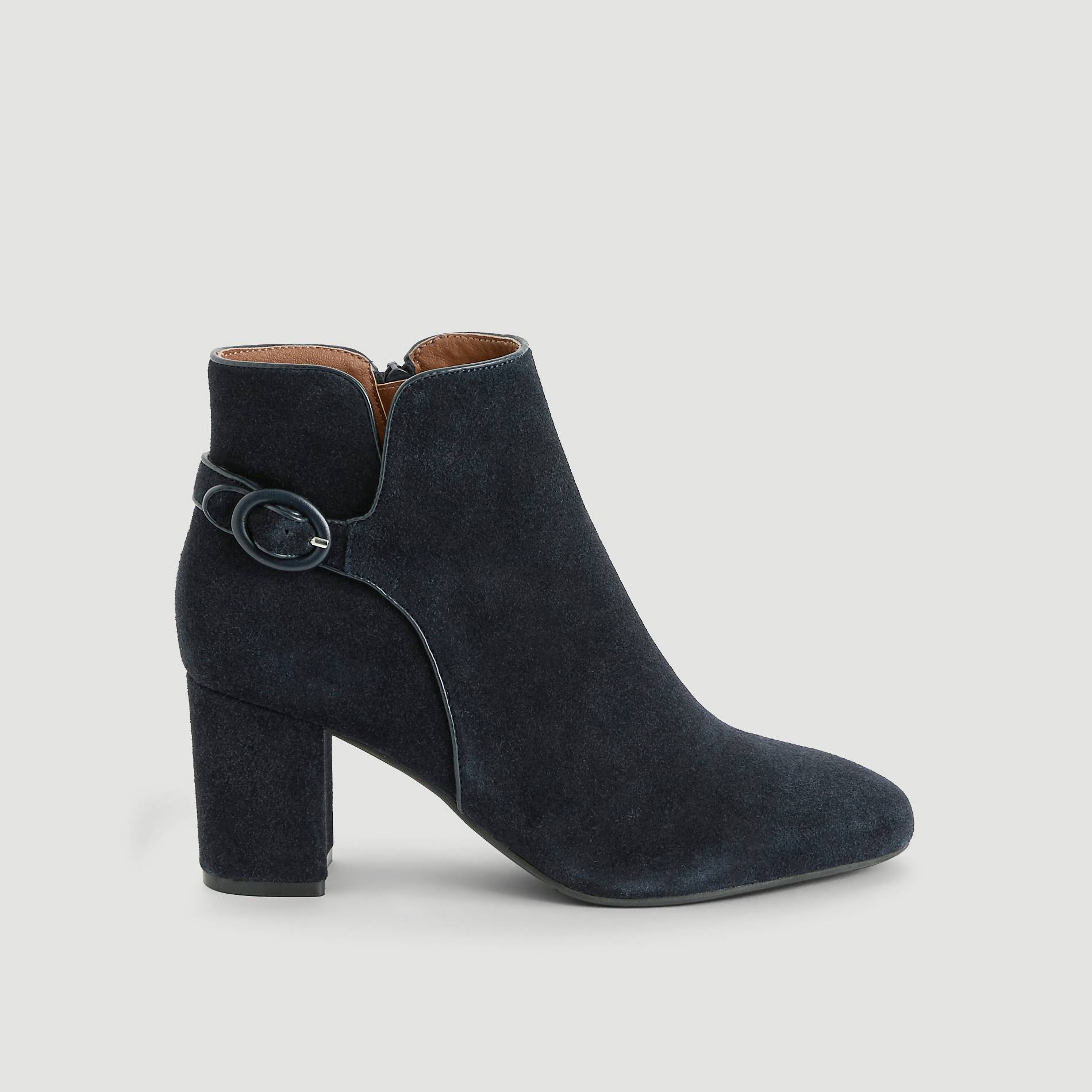 Boots en cuir a talons, Bleu marine, large image number 1