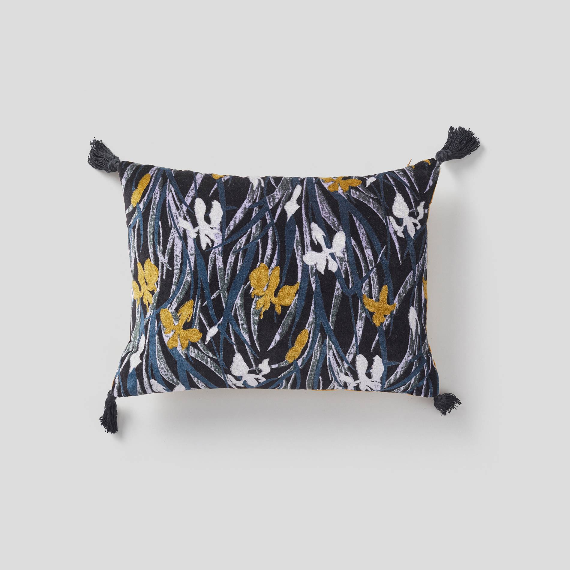 Coussin en velours, 30x40cm, Bleu marine, large image number 0