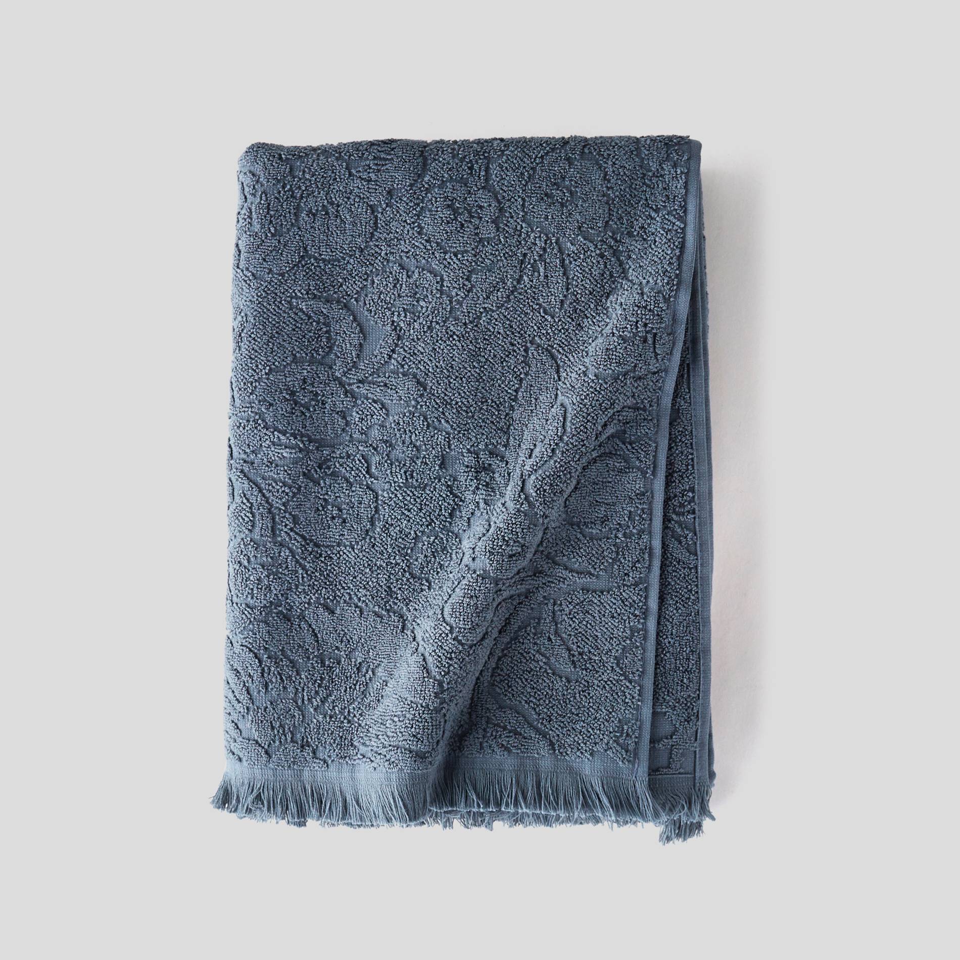 Drap de bain jacquard, 70x140cm, Bleu marine, large image number 0.0