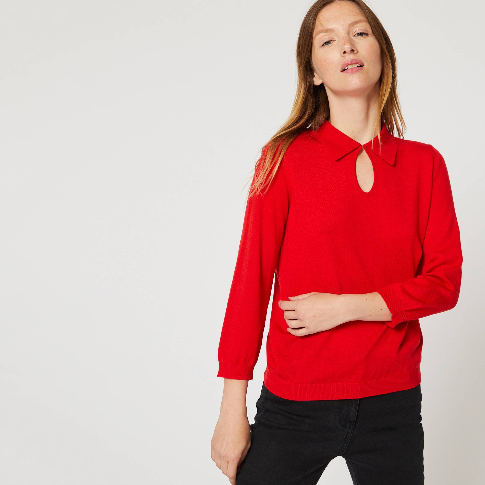 Pull a col polo, Rouge, large image number 0