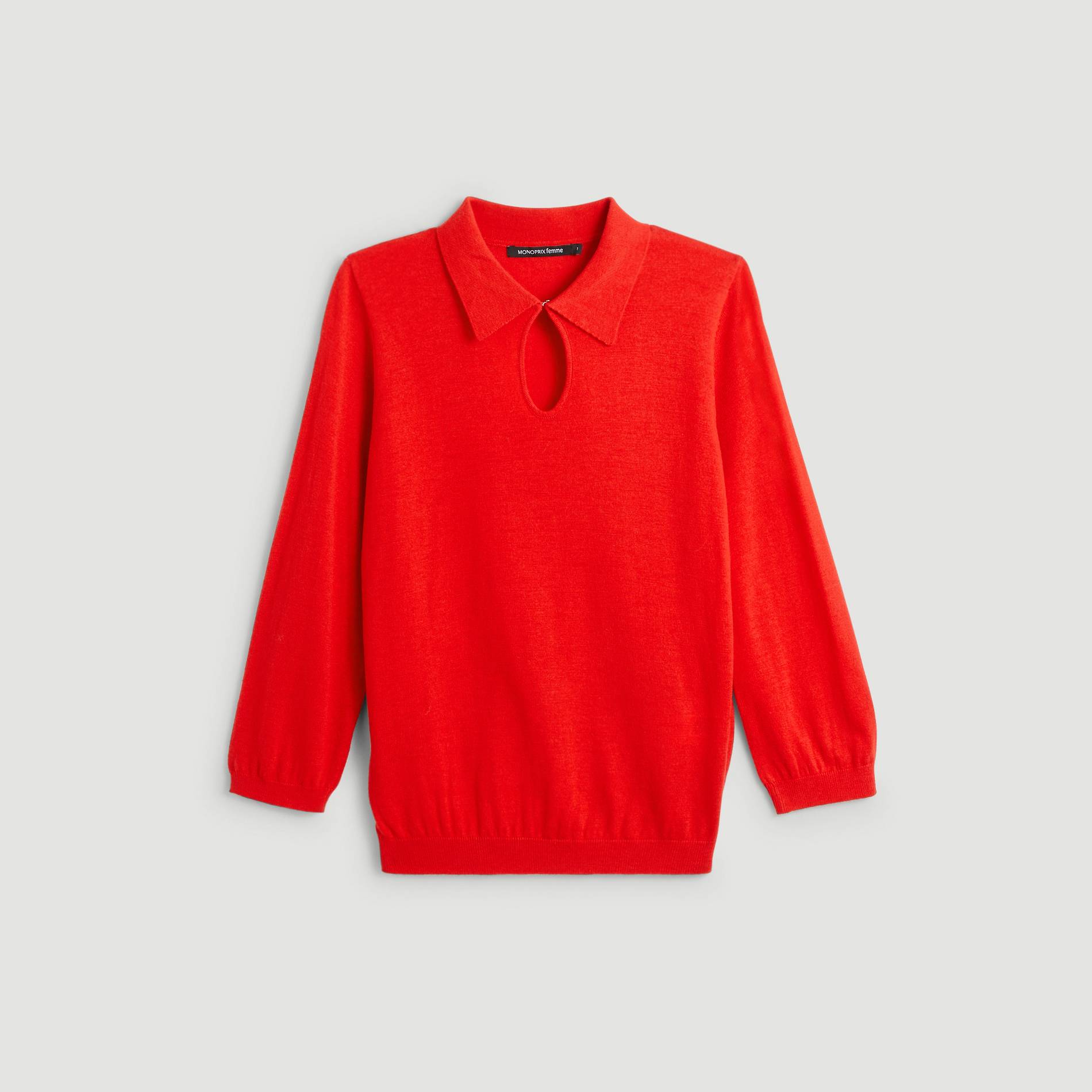 Pull a col polo, Rouge, large image number 2