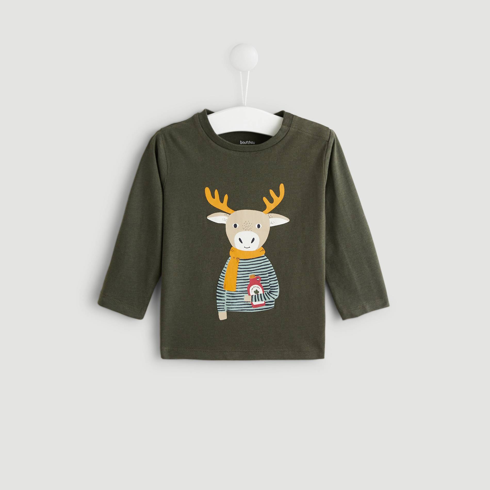 T-shirt a manches longues imprime, Vert foncé, large image number 0