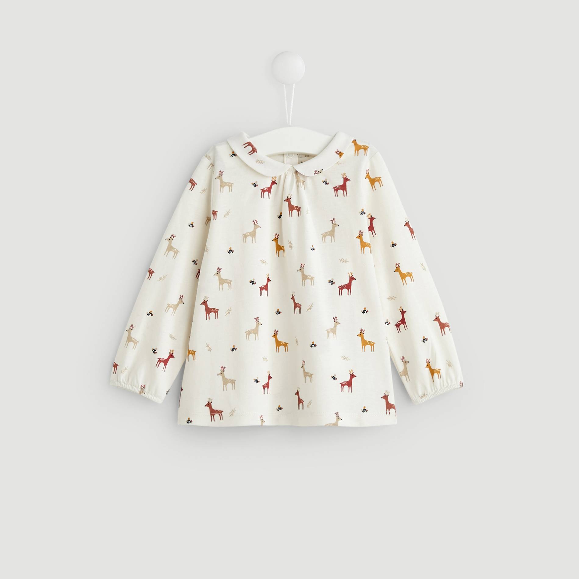 Blouse manches longues imprimee, Ecru, large image number 0