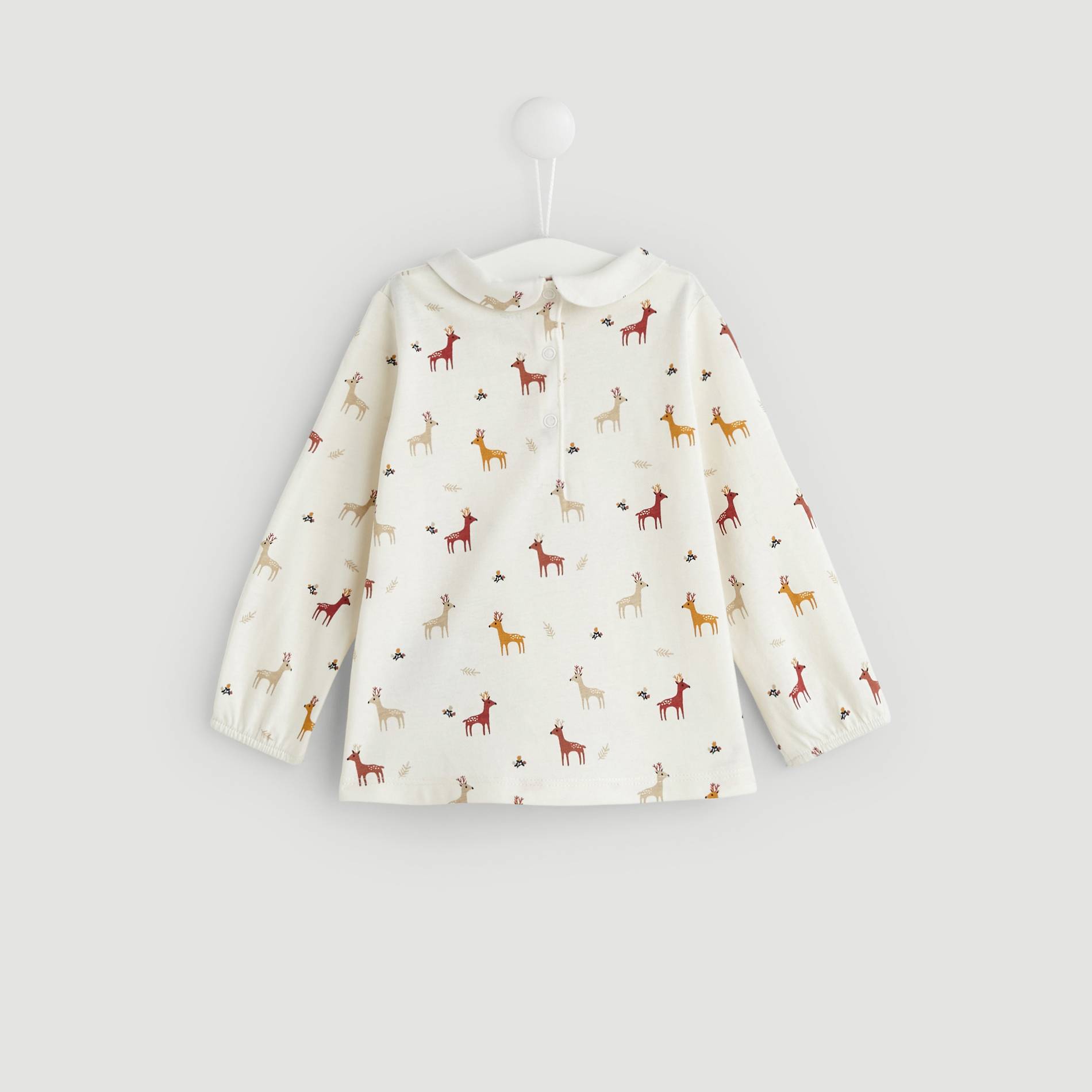 Blouse manches longues imprimee, Ecru, large image number 1