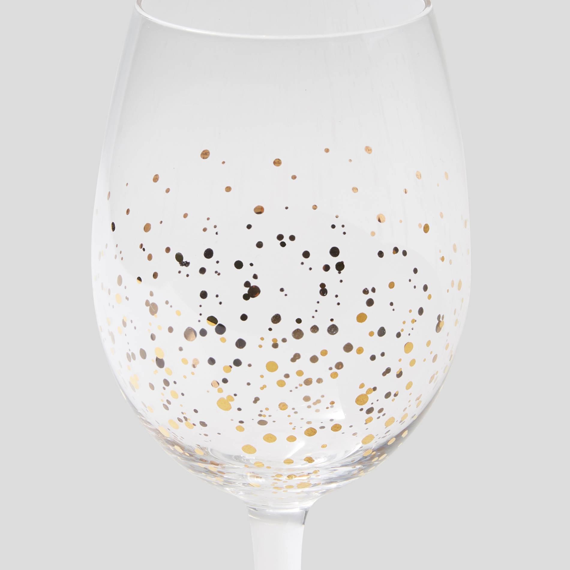 Verre à vin à pois - doré, Safran, large image number 1.0