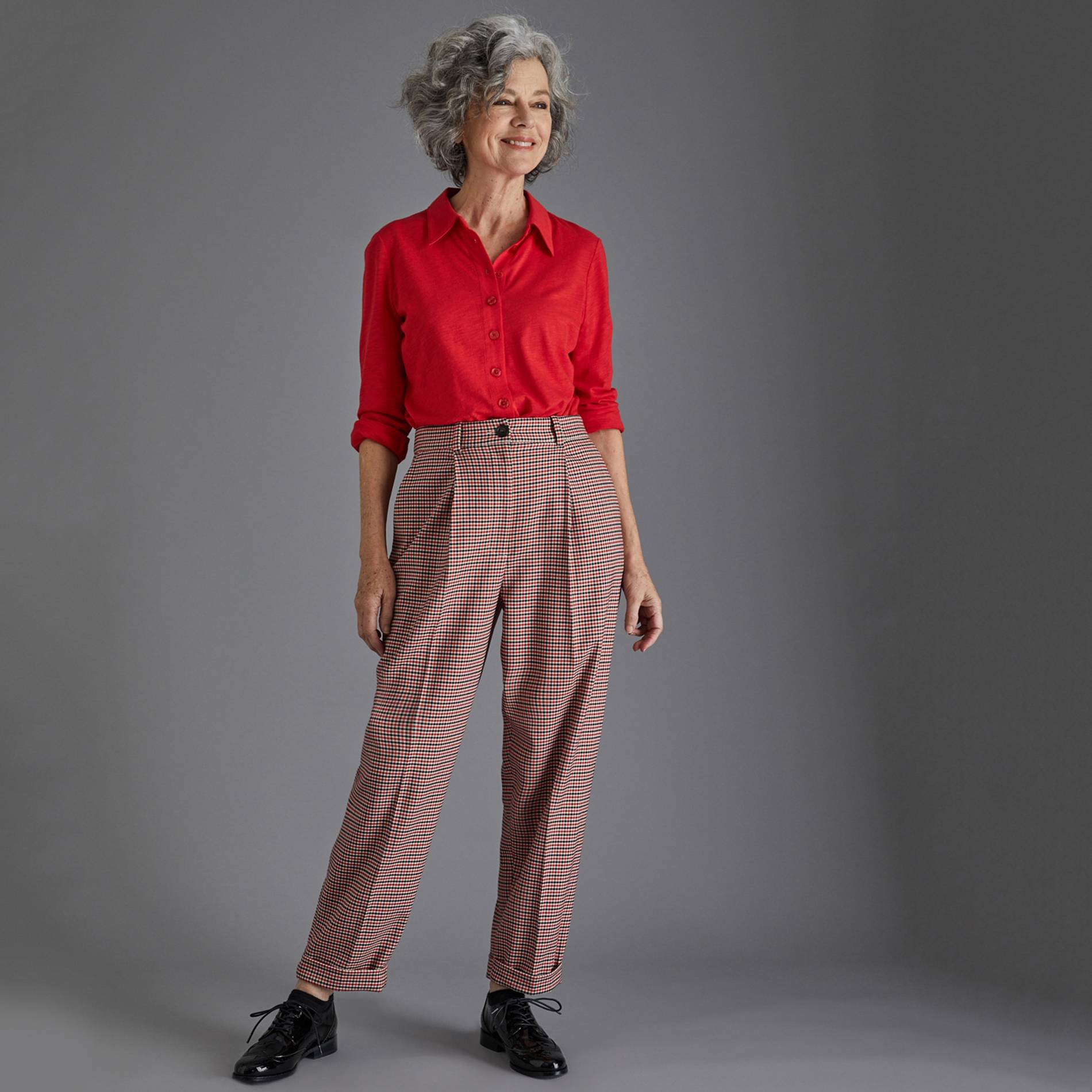 Pantalon a carreaux, Rouge, large image number 0.0