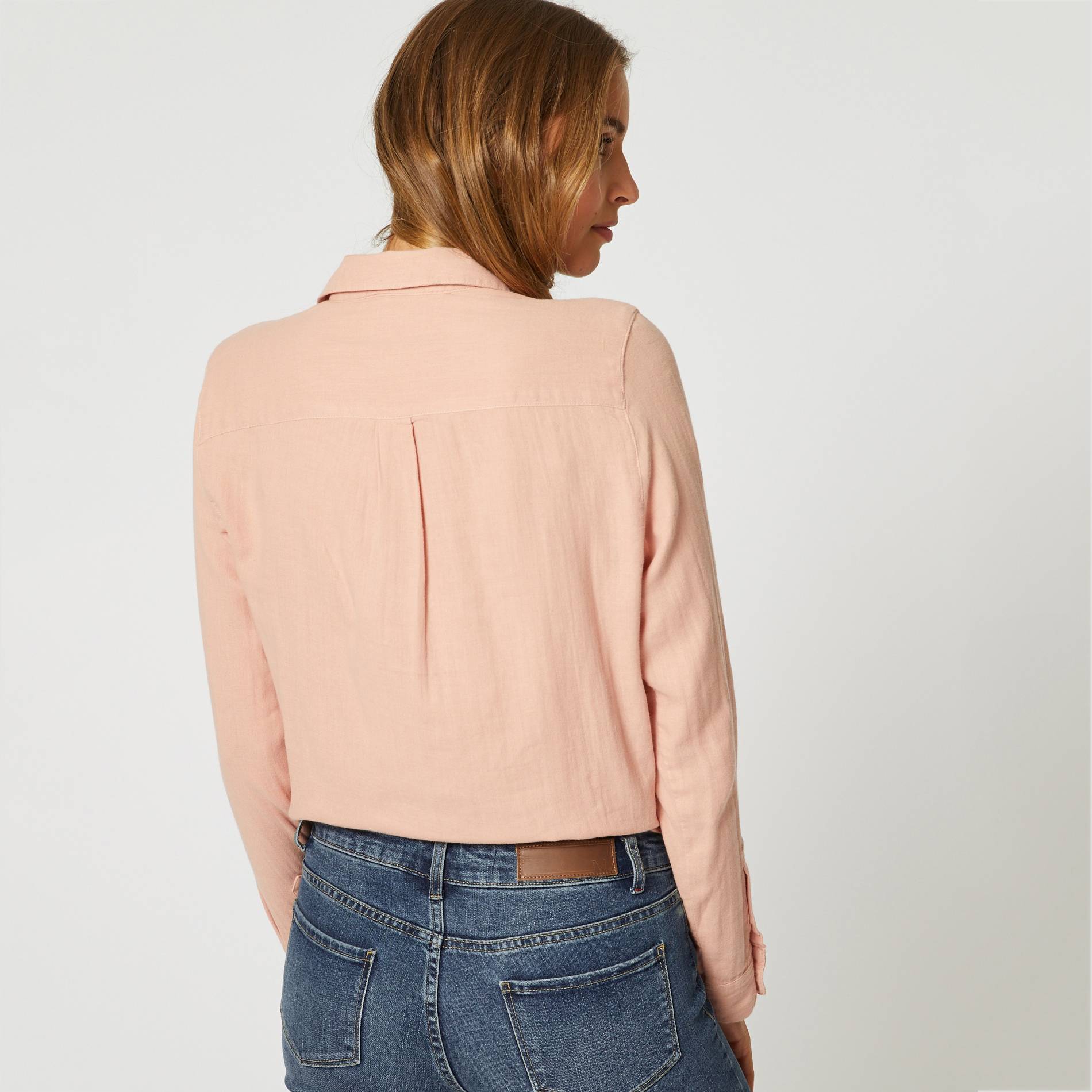 Chemise manches longues en coton BIO, Bois de rose, large image number 1