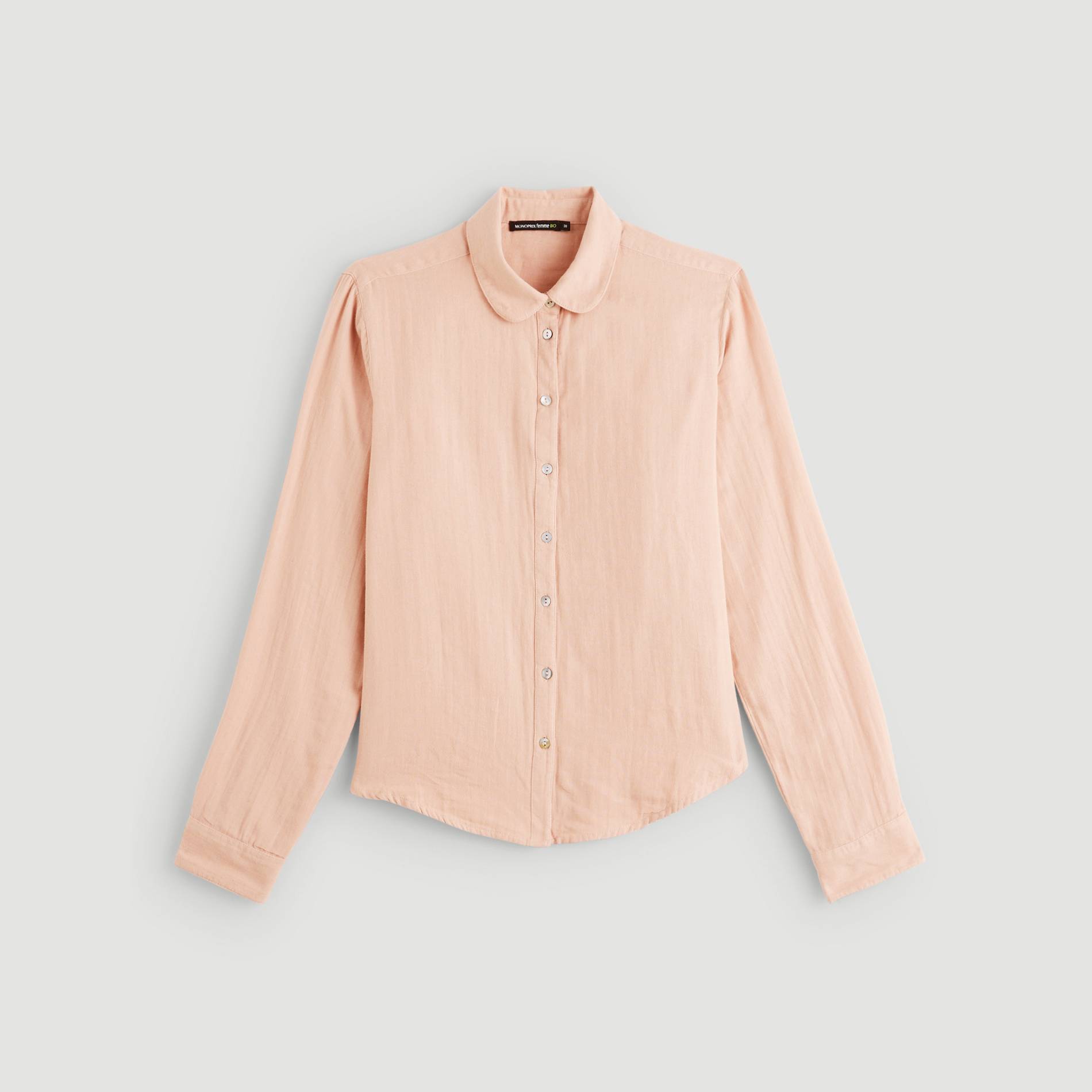 Chemise manches longues en coton BIO, Bois de rose, large image number 2