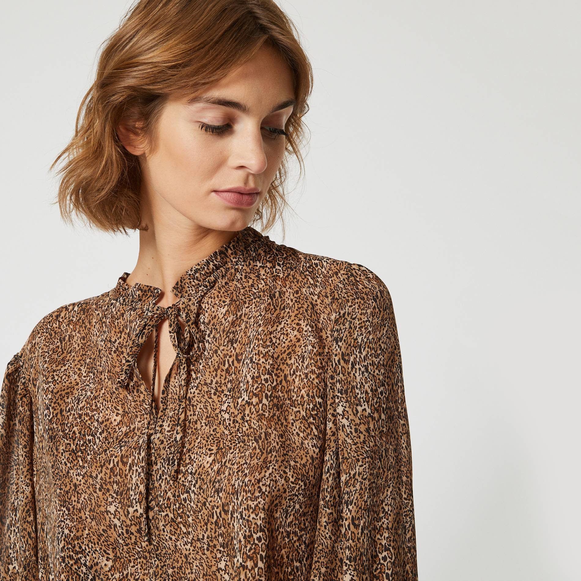 Blouse imprimé léopard, Brun clair, large image number 0