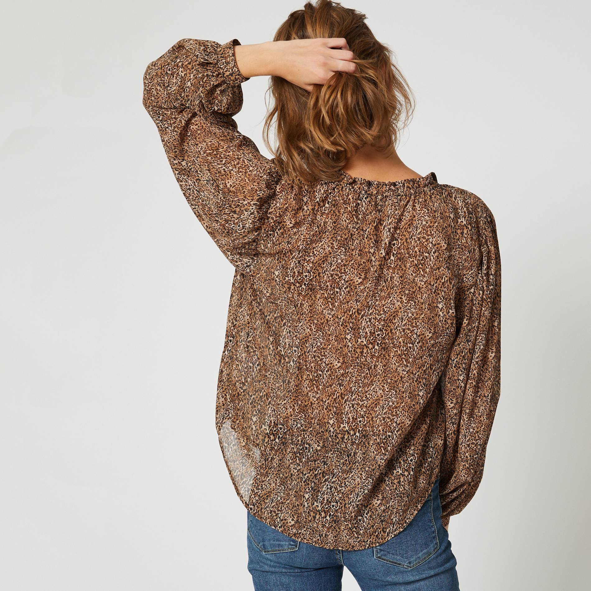 Blouse imprimé léopard, Brun clair, large image number 1.0