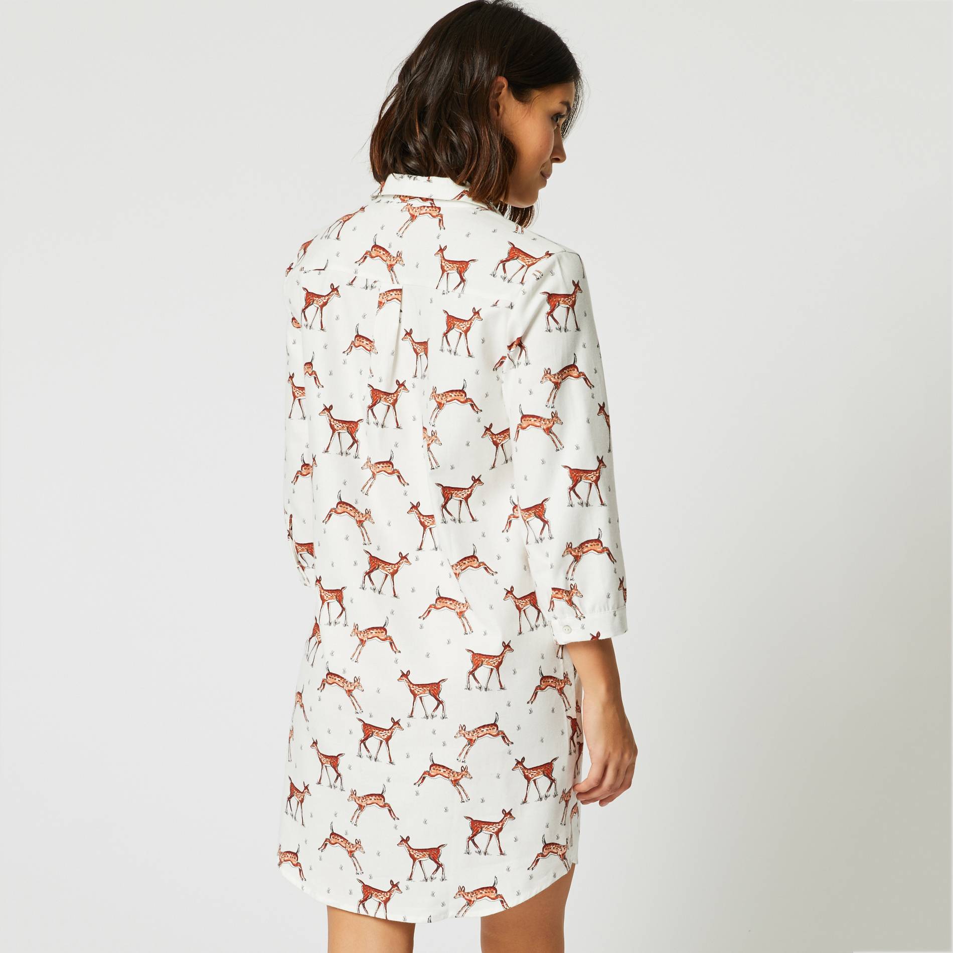 Chemise de nuit imprimee, Blanc, large image number 1