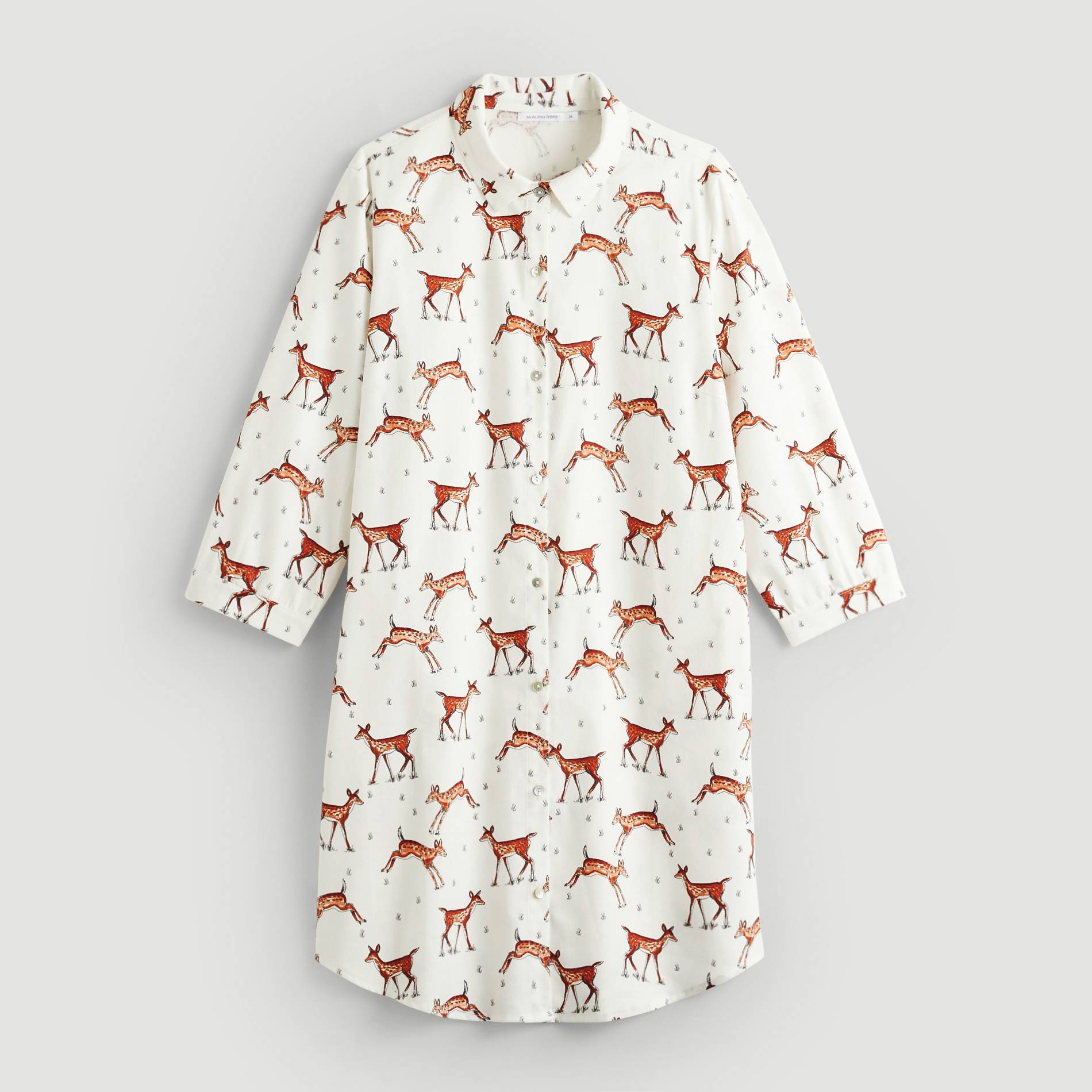 Chemise de nuit imprimee, Blanc, large image number 2