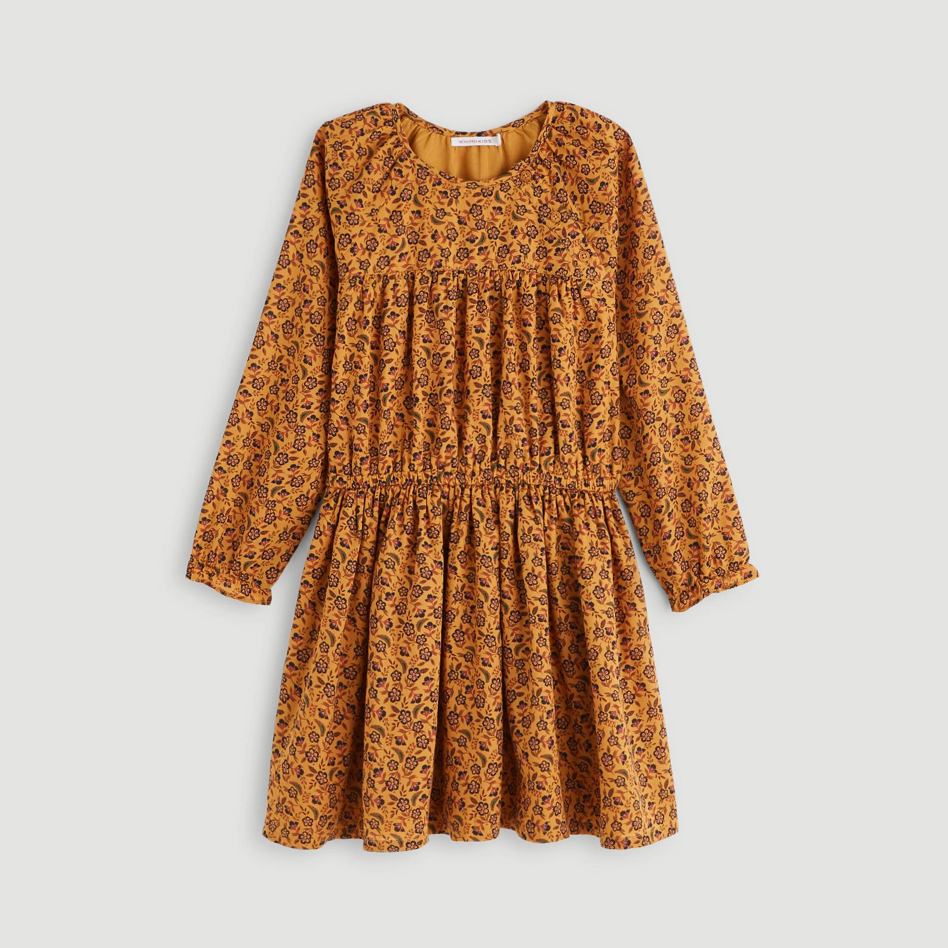 Robe twill imprimee, Moutarde, large image number 0