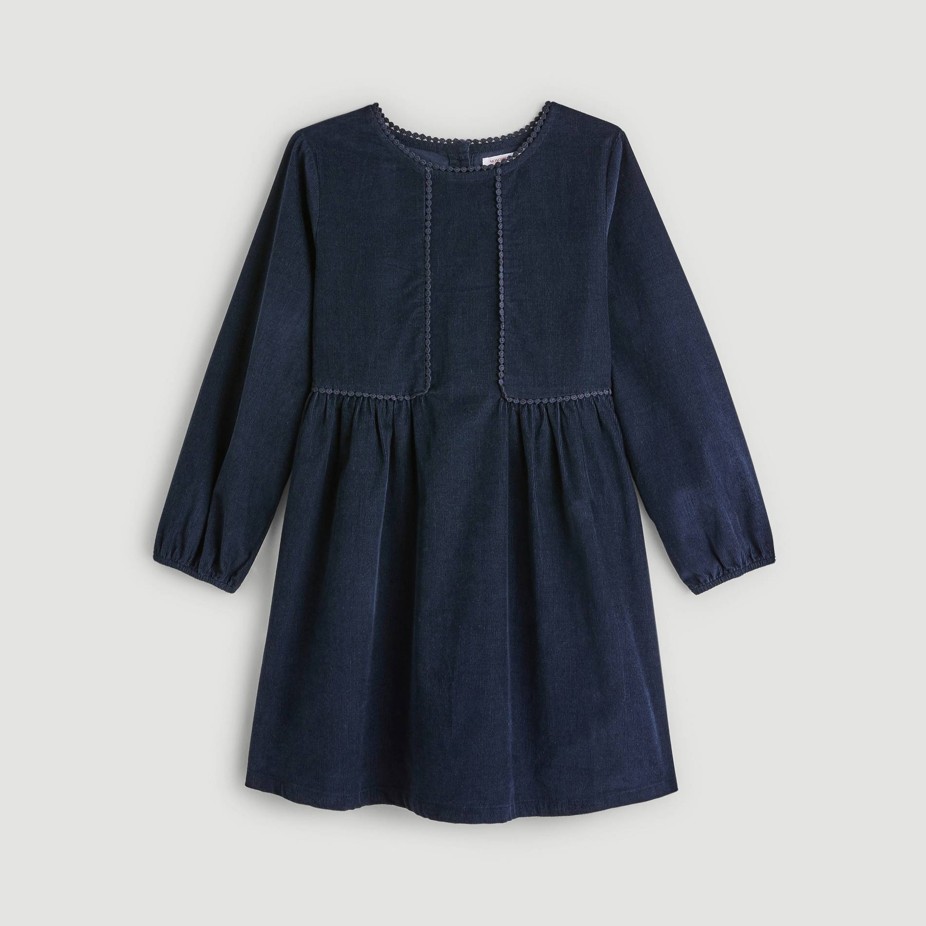 Robe en velours, Bleu marine, large image number 0