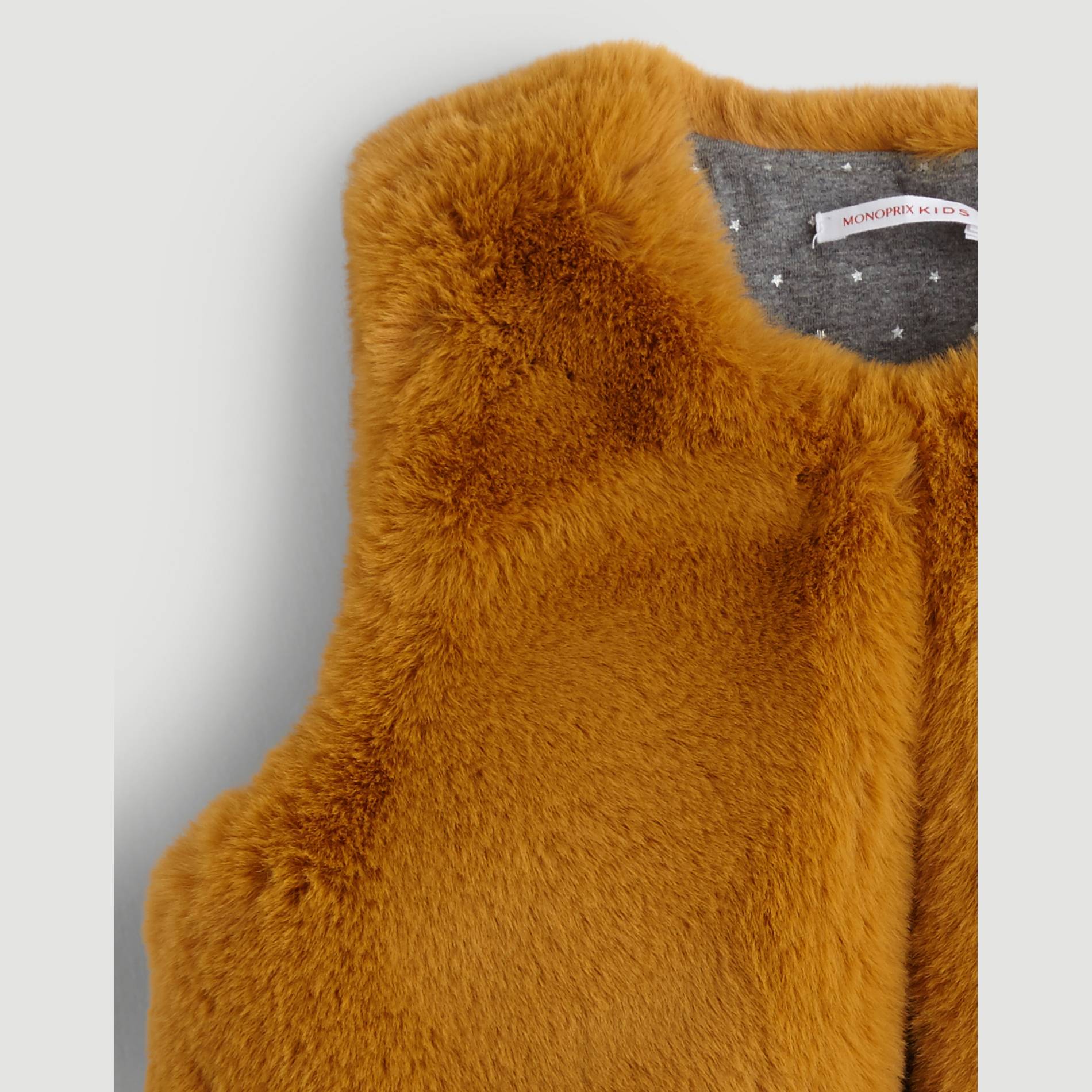 Gilet sans manches fausse fourrure, Safran, large image number 2