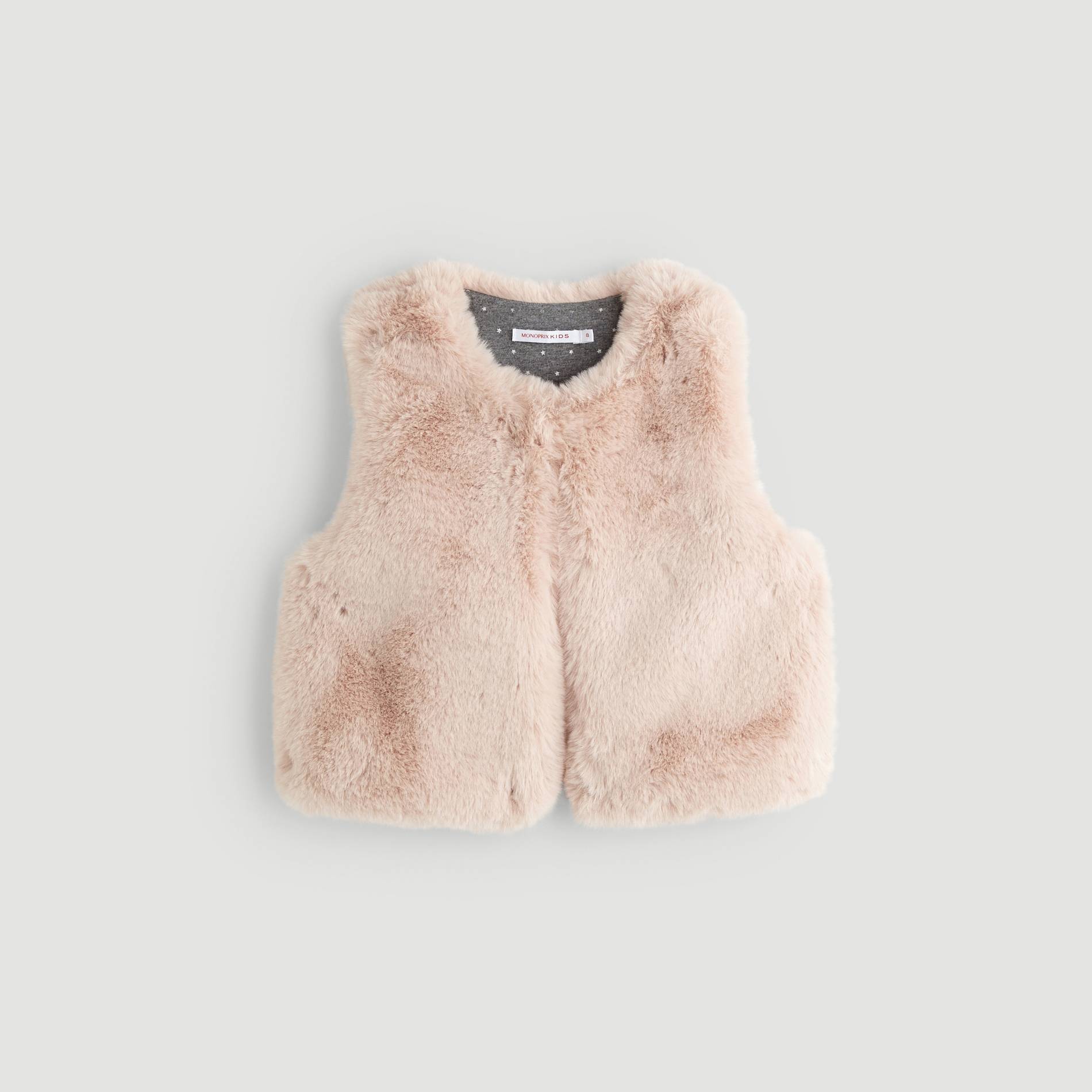 Gilet Sans Manches Bébé Fille Fourrure Rose Monoprix Noël - Taille 6 Mois - Neuf Avec étiquettes