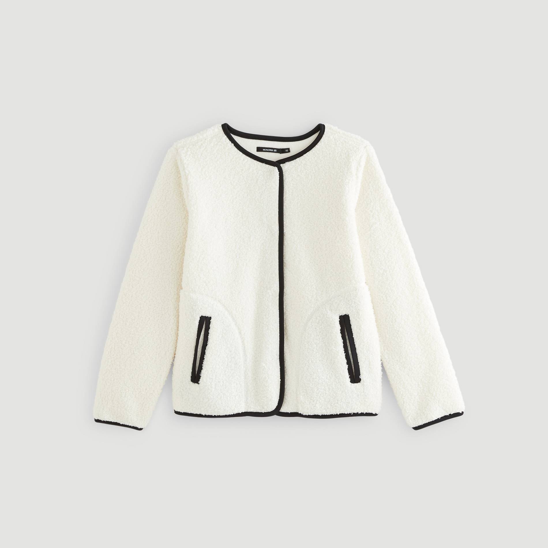 Veste sherpa, Ecru, large image number 0
