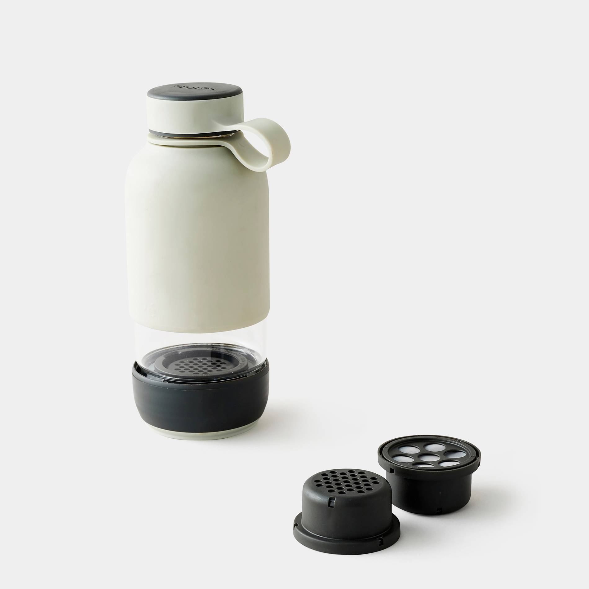 Bouteille en verre avec filtre en charbon, Gris anthracite, large image number 1