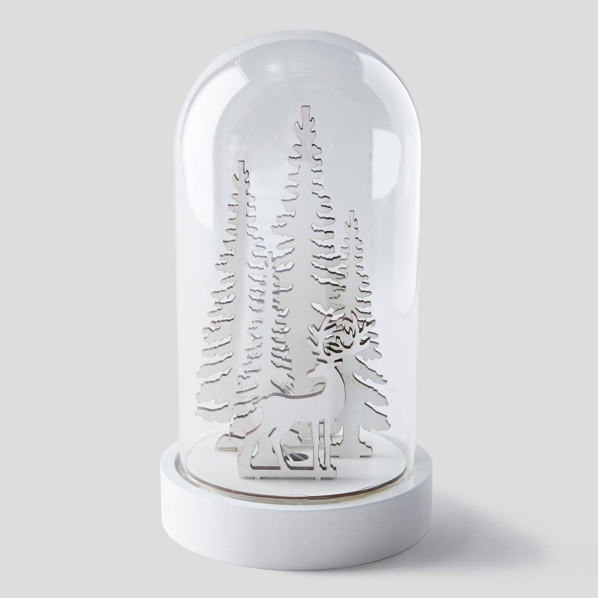 Cloche renne/ sapin, grand modèle, Blanc, large image number 0.0