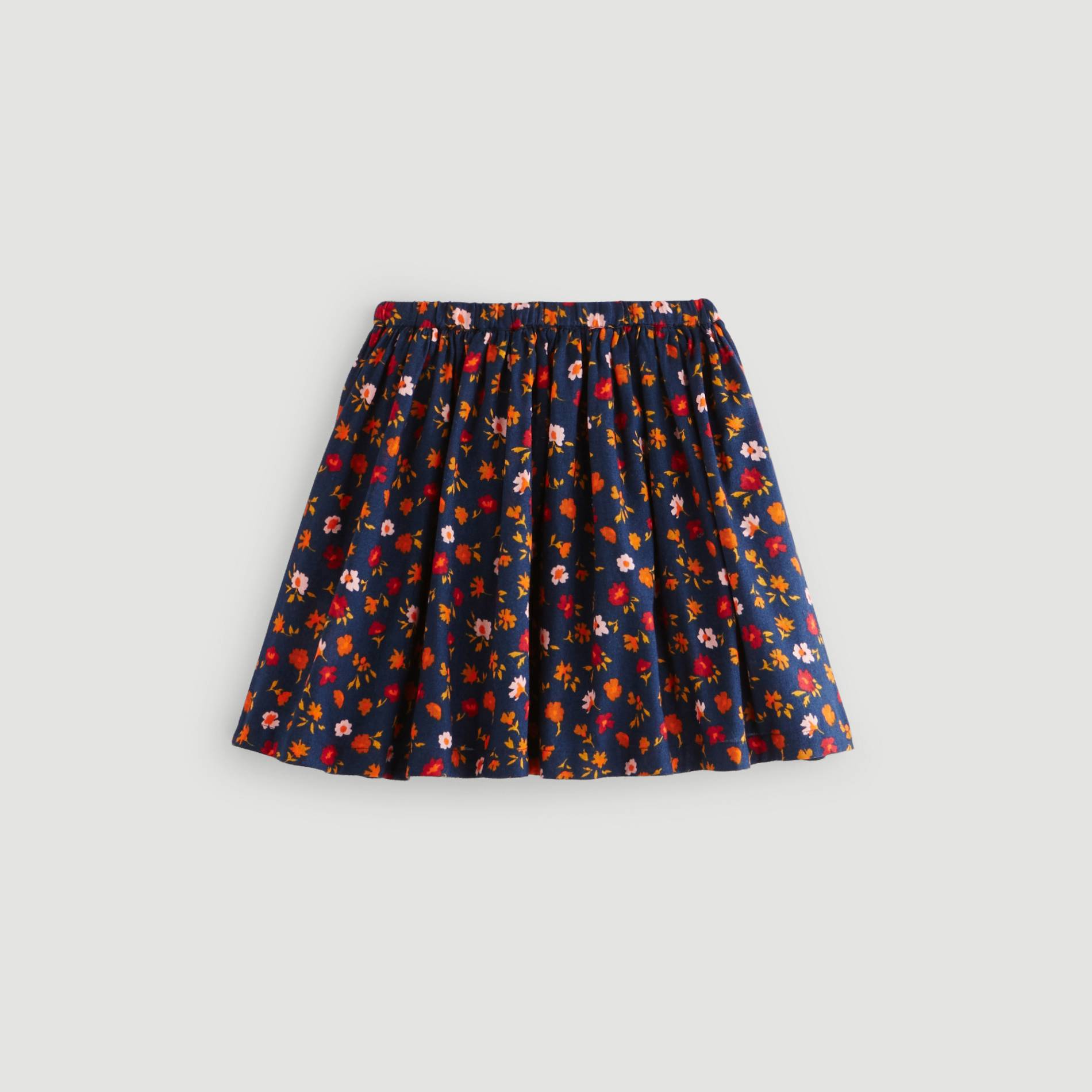 Jupe imprimee en twill, Bleu marine, large image number 1