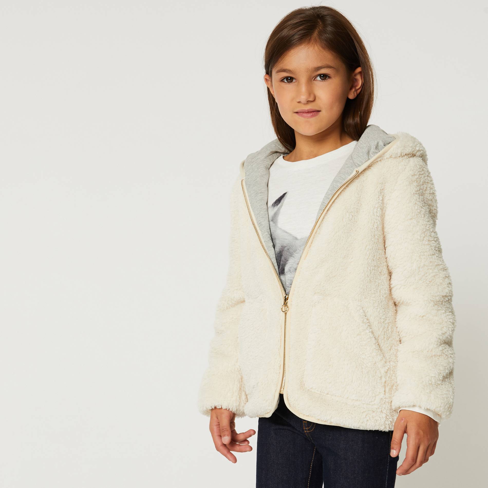 Sweat zipe, Ecru, large image number 0