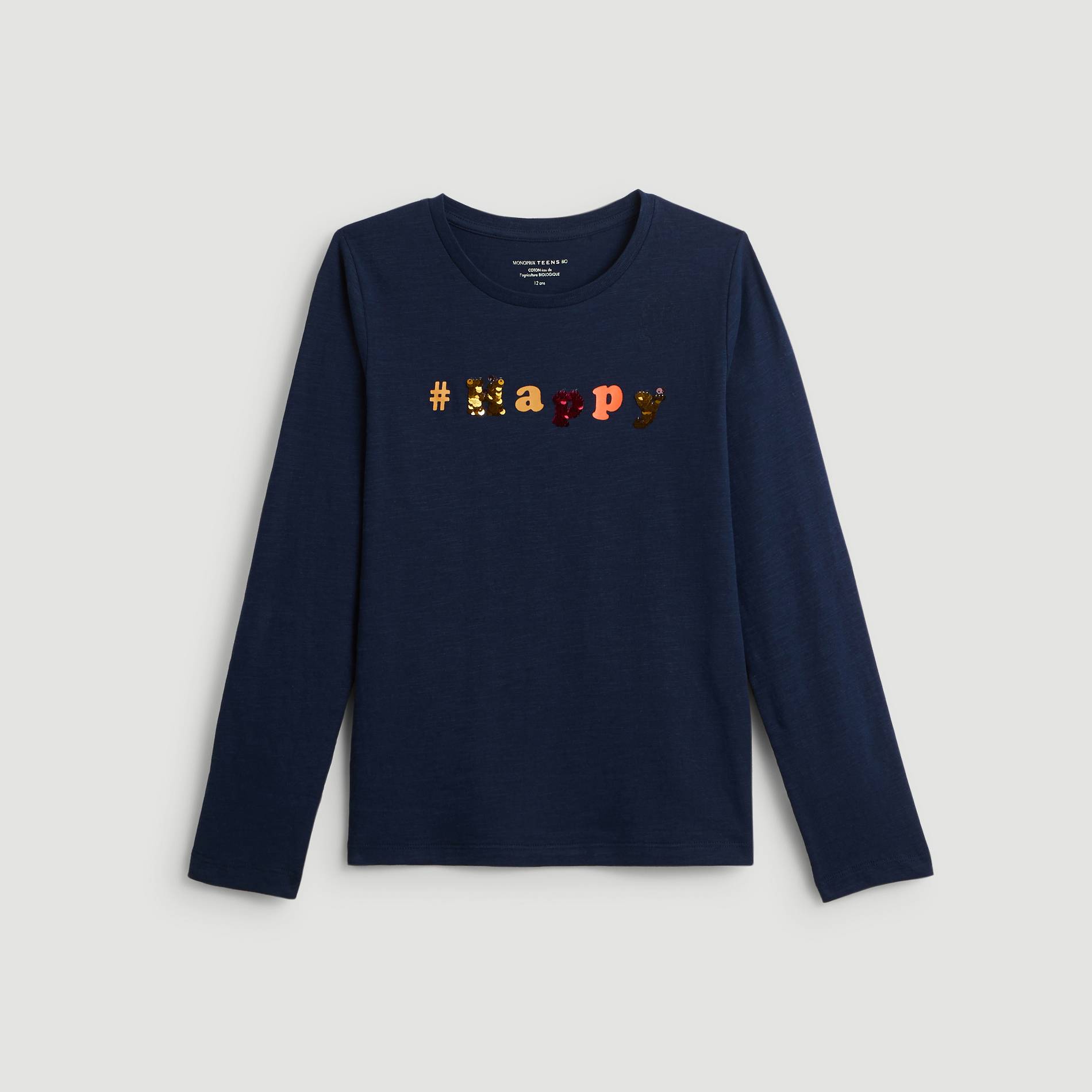 T-shirt manches longues imprime, Bleu marine, large image number 1.0