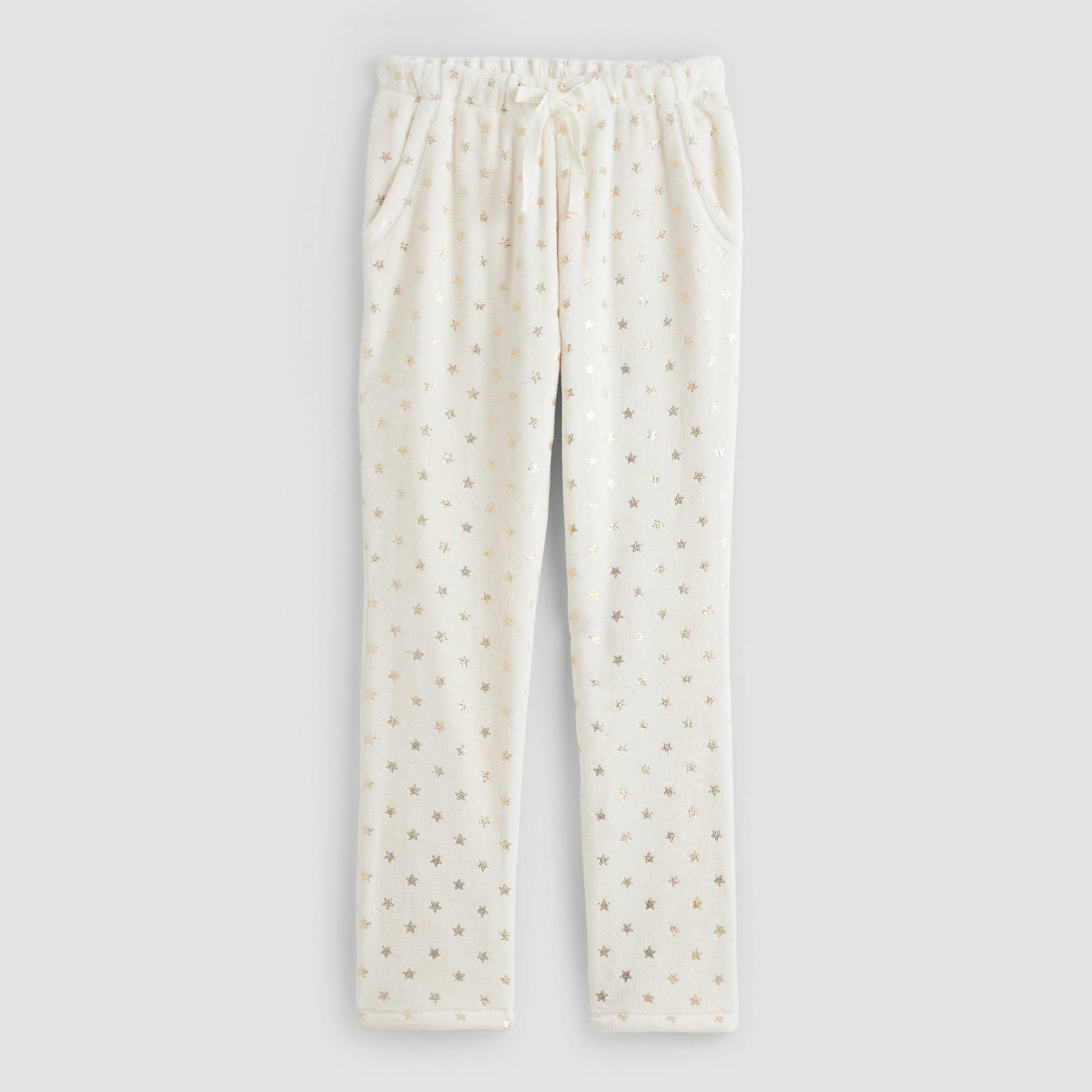 Pantalon doudou imprime etoiles, Ecru, large image number 2.0