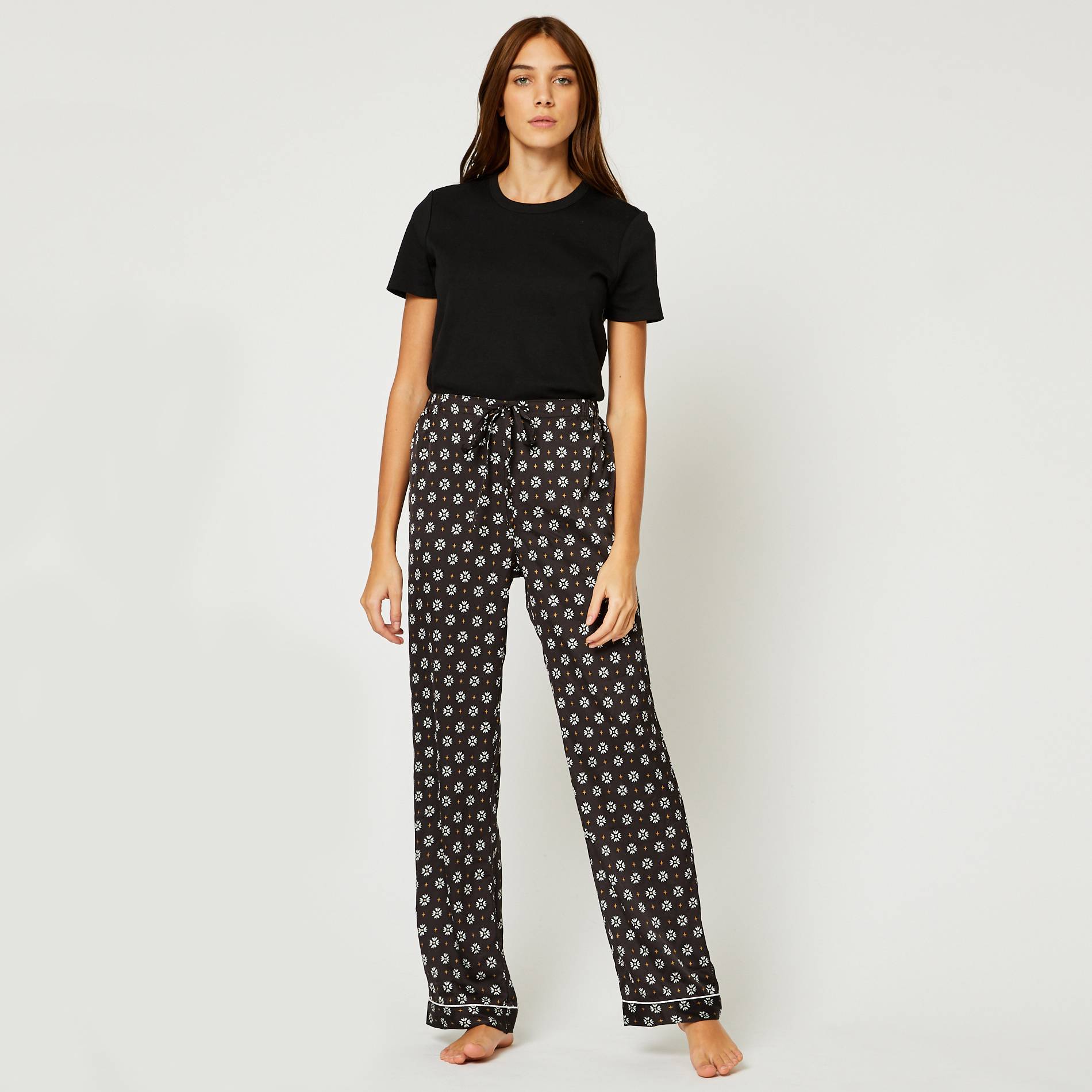 Pantalon imprime, Noir, large image number 0.0