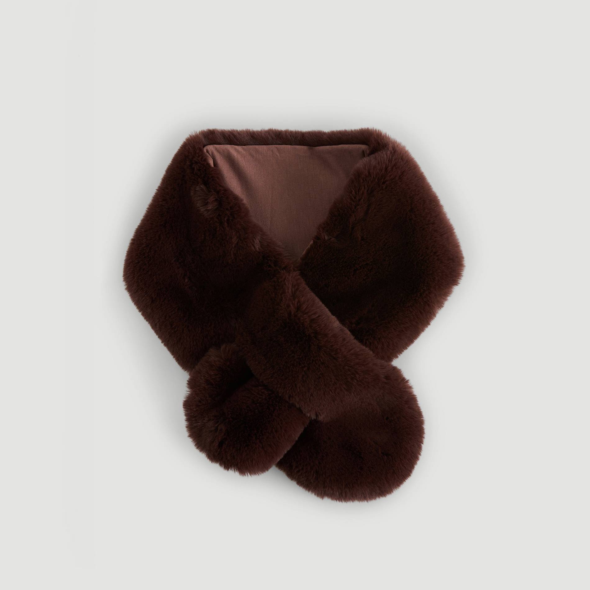 Echarpe fausse fourrure, Chocolat, large image number 0