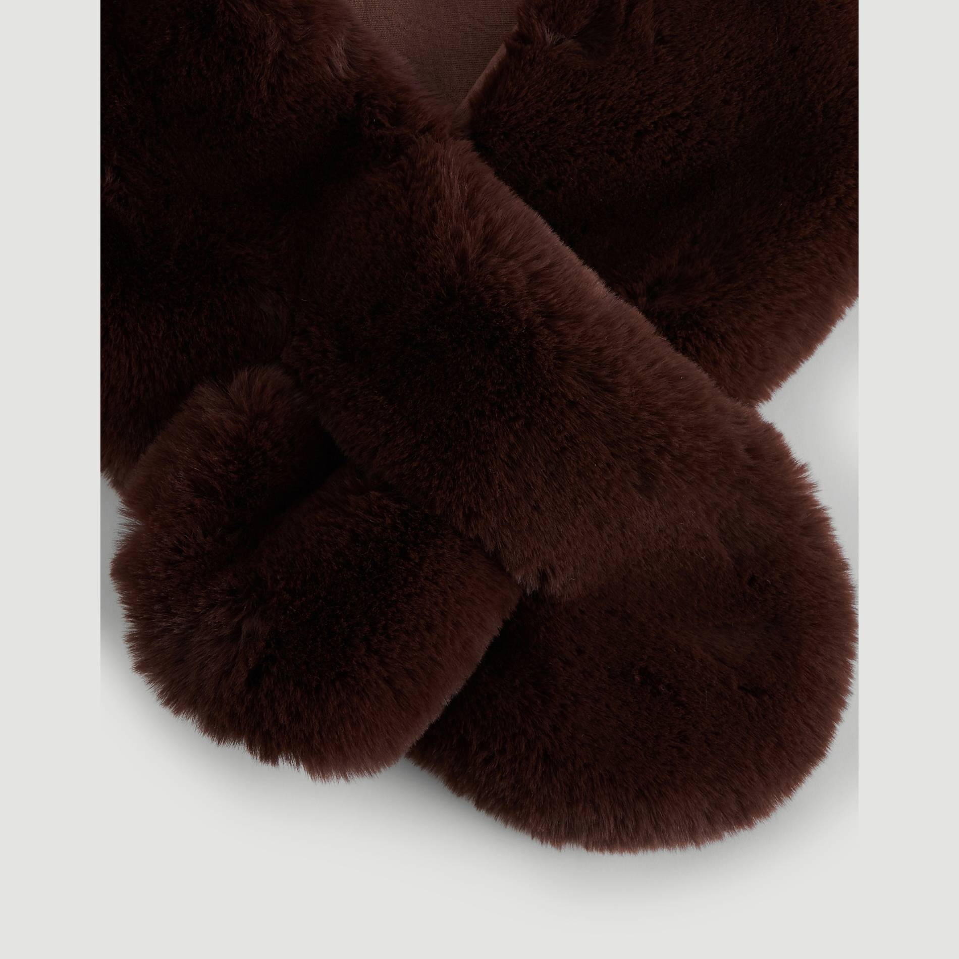 Echarpe fausse fourrure, Chocolat, large image number 1