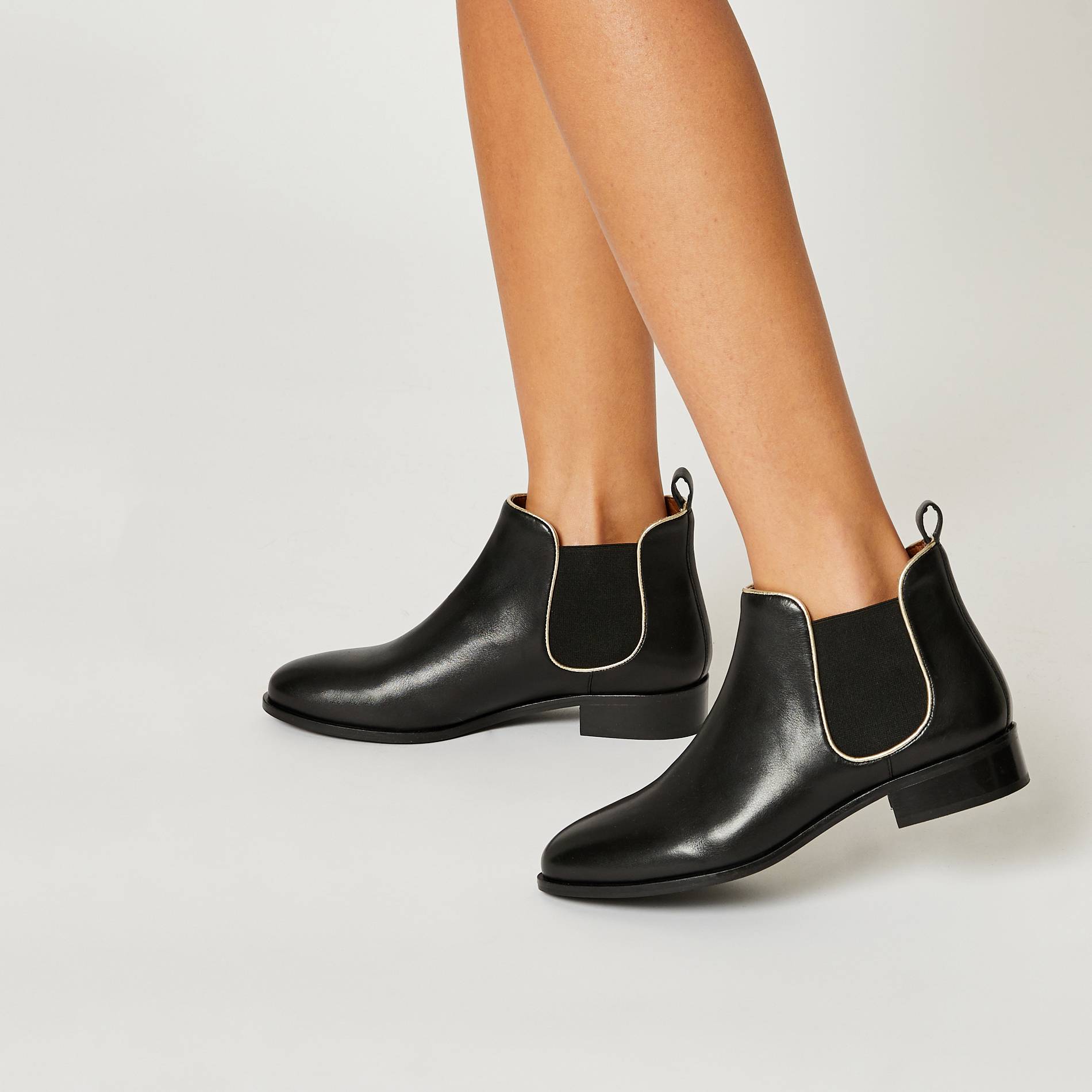 Boots en cuir, Noir, large image number 0.0
