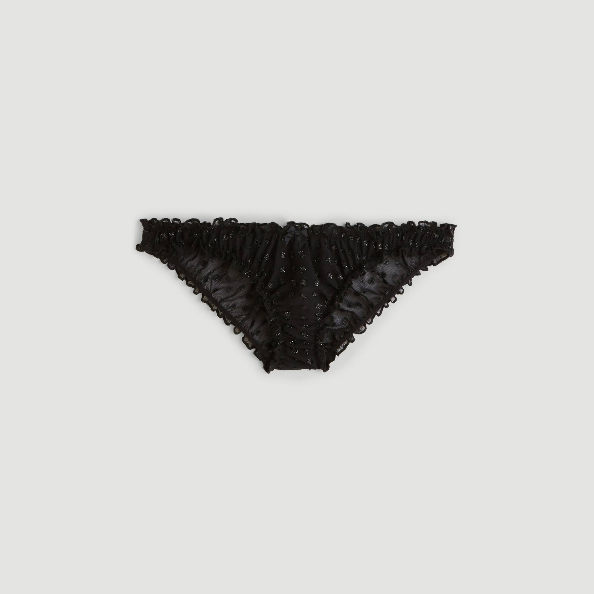 Slip froufrou chiffon, Noir, large image number 2.0