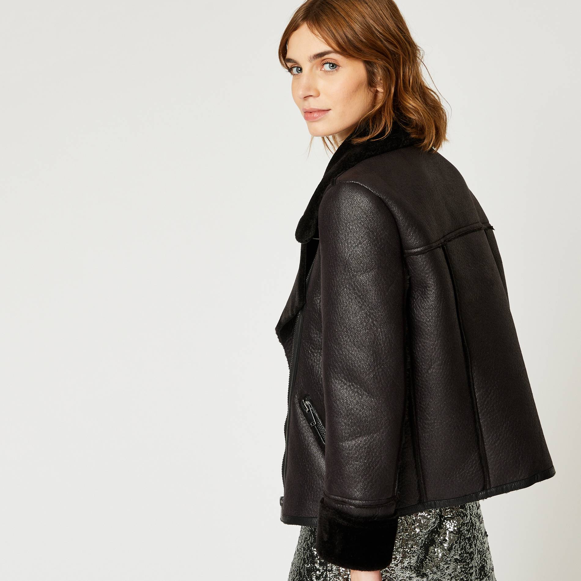Veste sherpa, Noir, large image number 1