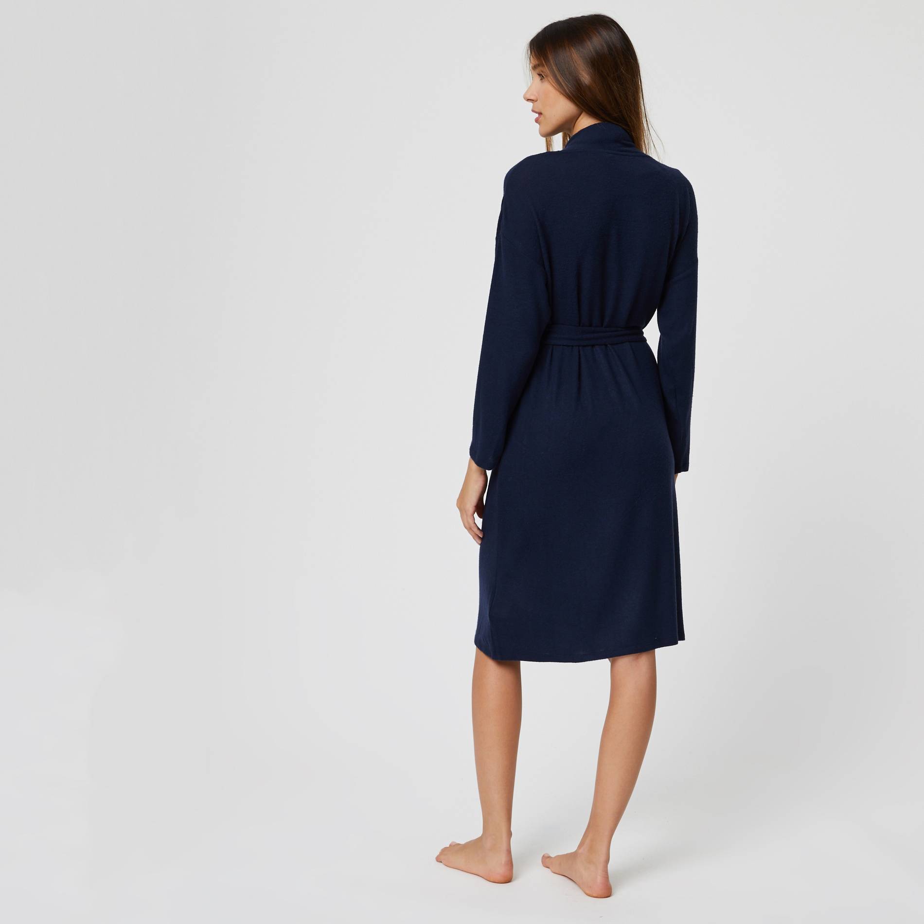 Gilet long en doudou, Indigo, large image number 1.0