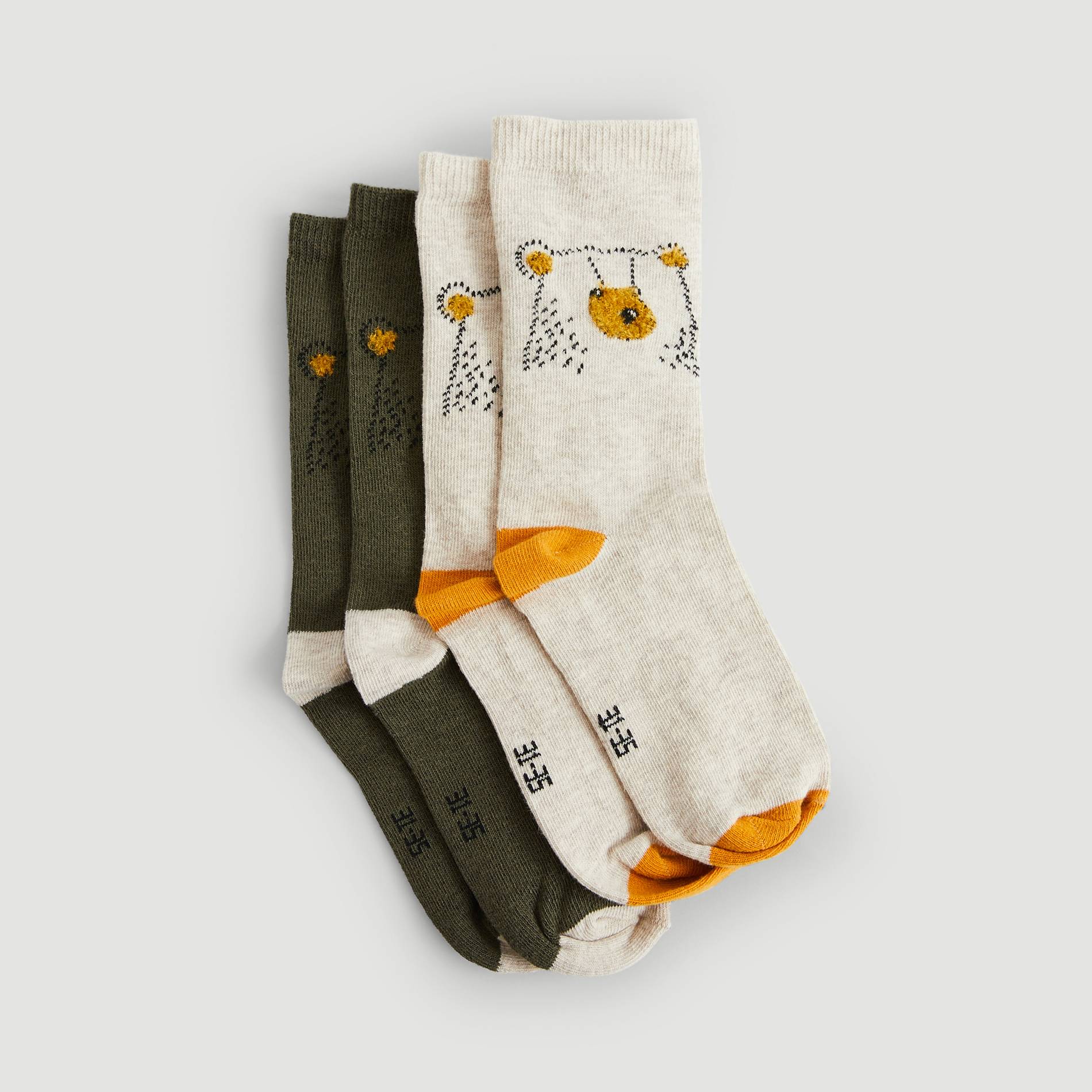 Lot de 2 paires de chaussettes imprimes - Oeko-Tex ®, Caramel, large image number 0.0