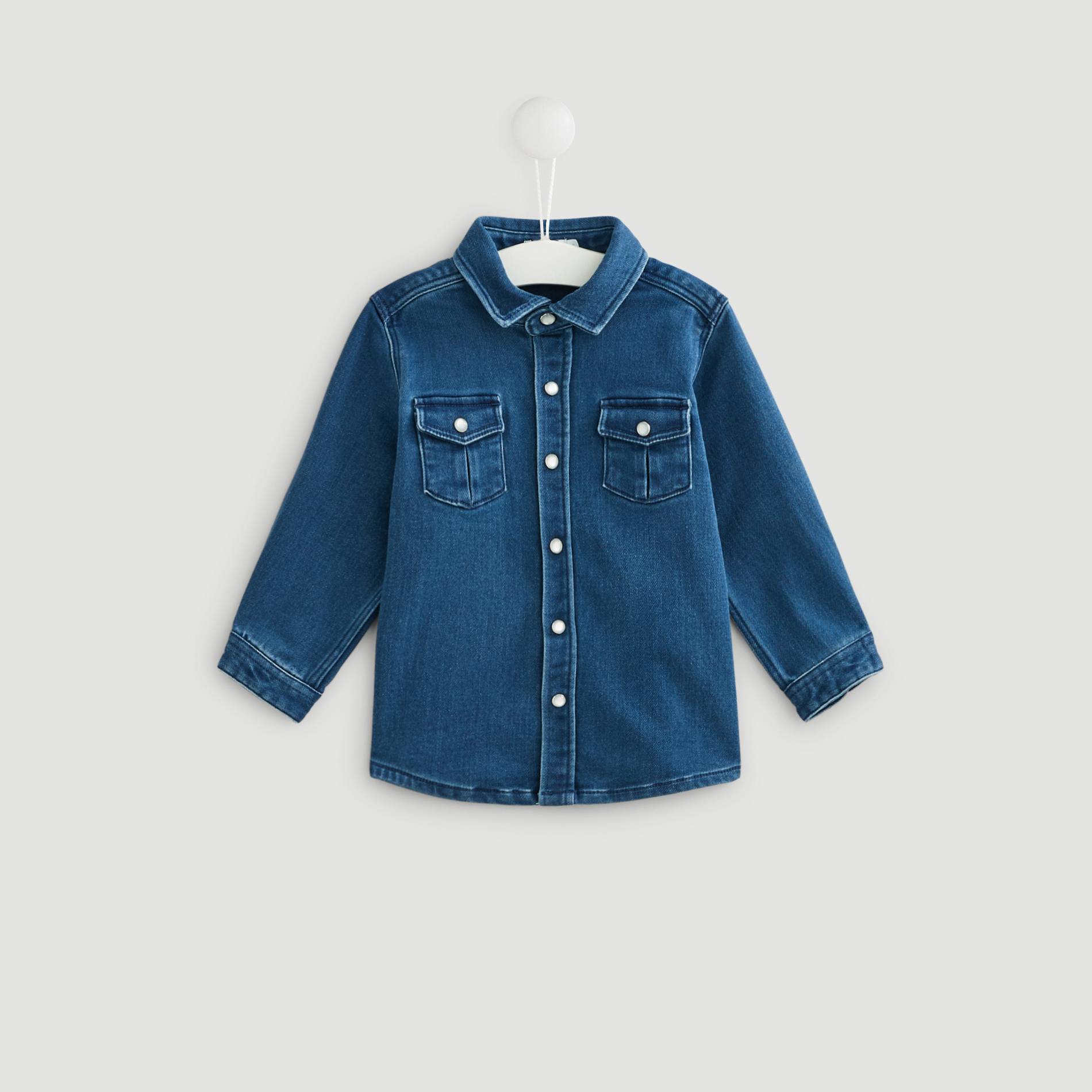 Chemise confort en maille, Indigo, large image number 0.0