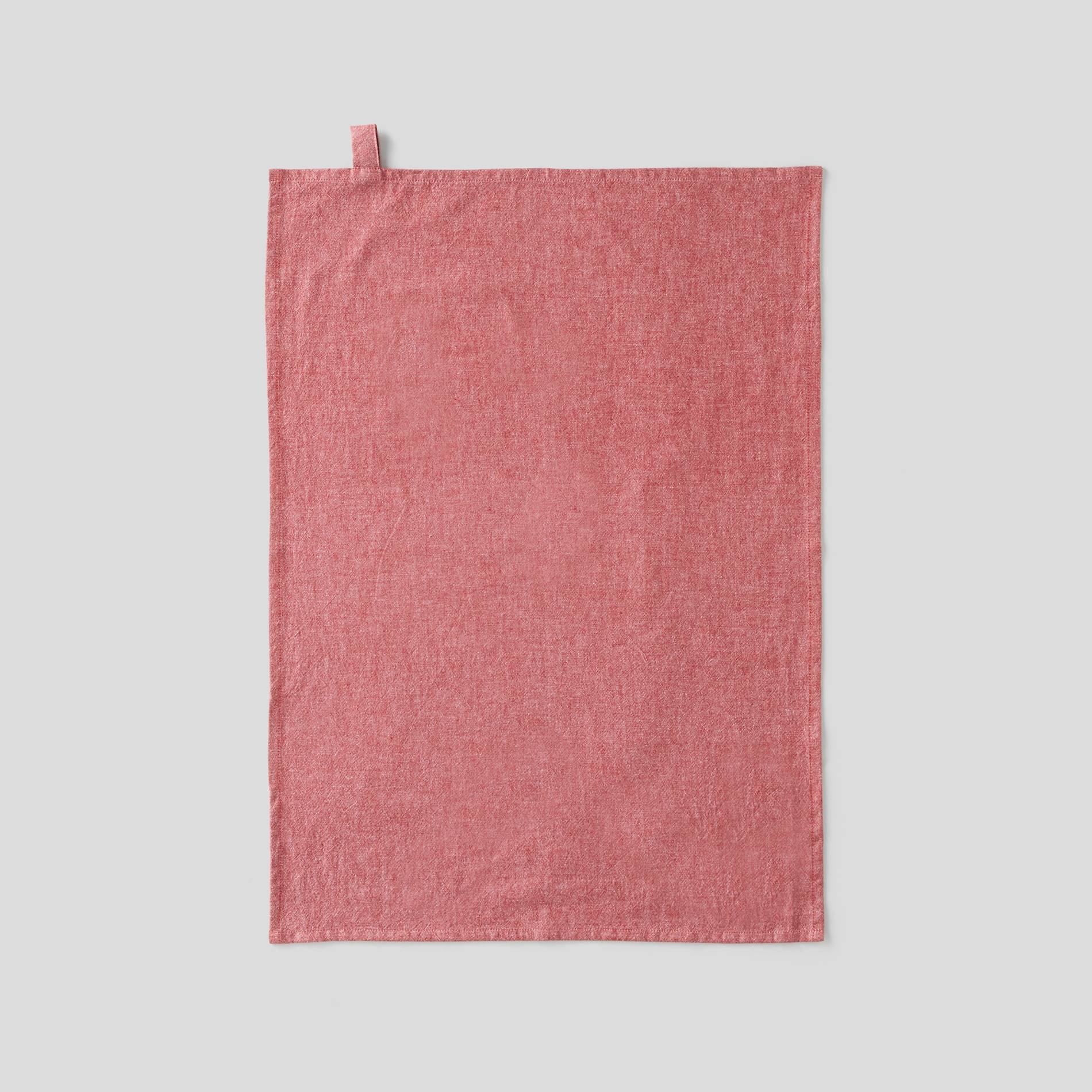 Torchon chambray lavé - 50x70cm, Rouge cuit, large image number 0
