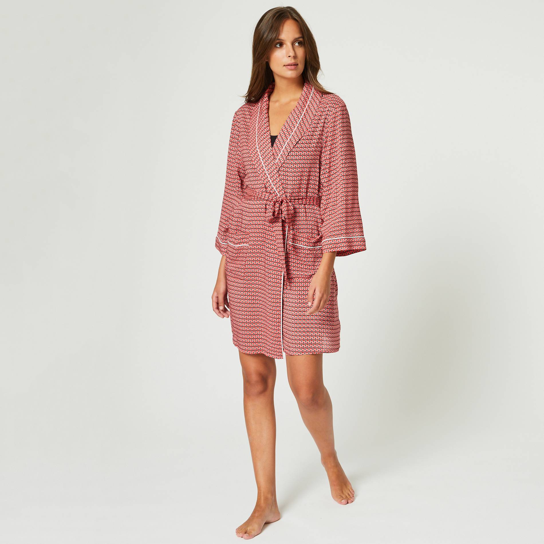 Kimono imprime en viscose, Rouge, large image number 0.0