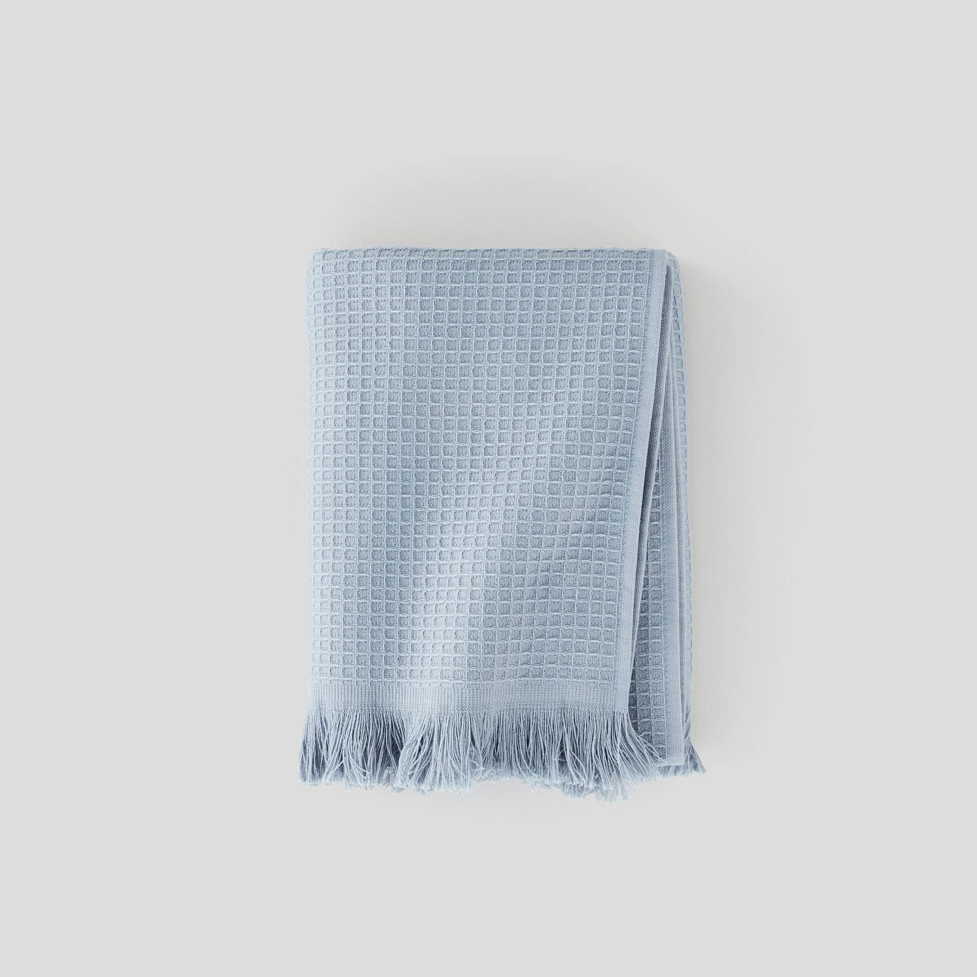 Serviette de toilette, nid d'abeille doublé éponge - 50x90cm, Bleu gris, large image number 0